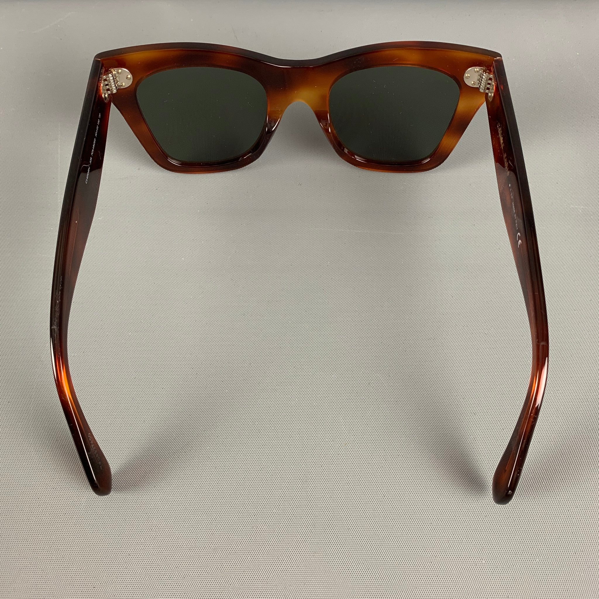 CELINE Brown Tortoise Shell Acetate Sunglasses - Image 3
