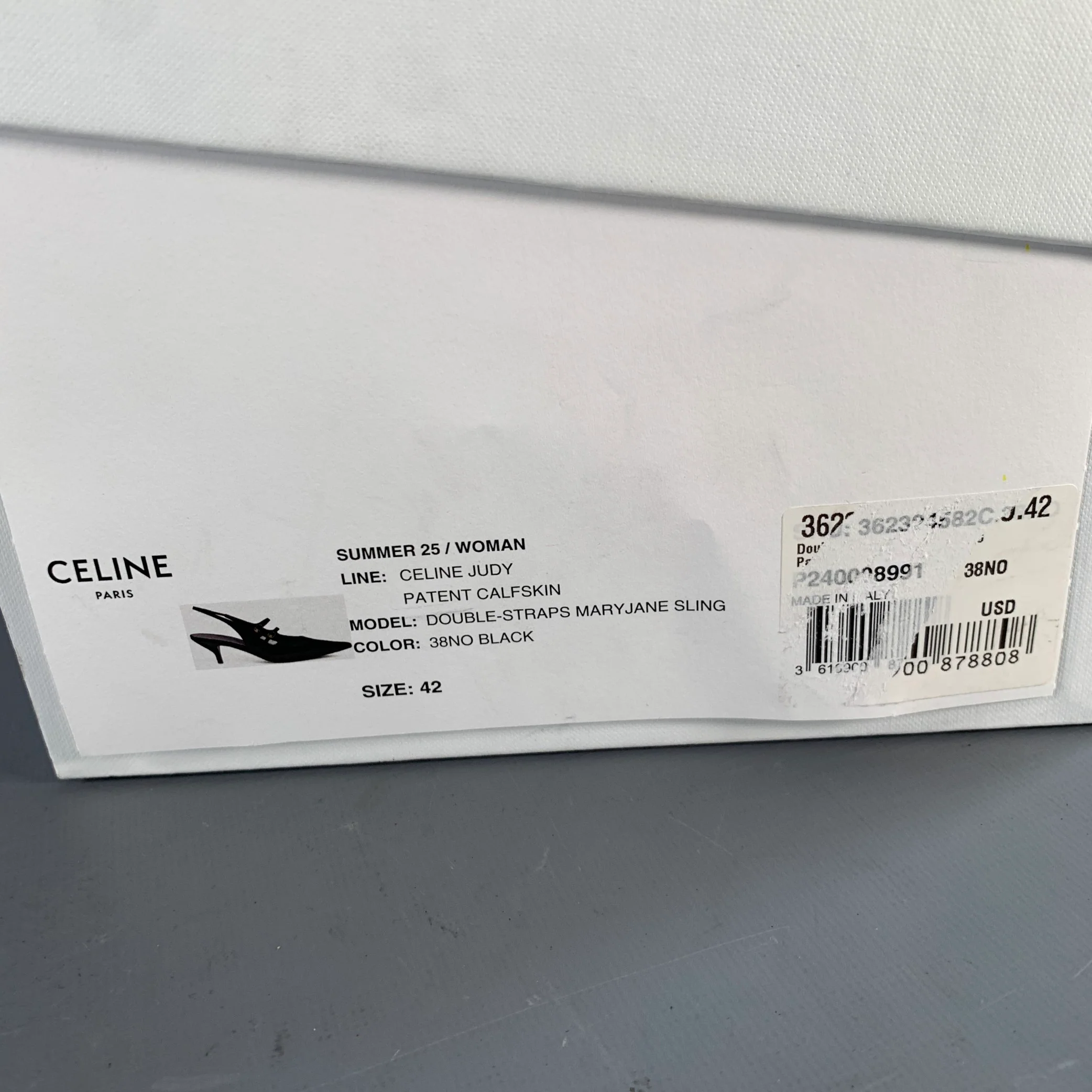 CELINE Size 12 Judy Black Patent Leather Slingback Kitten Heel Pumps - Image 11