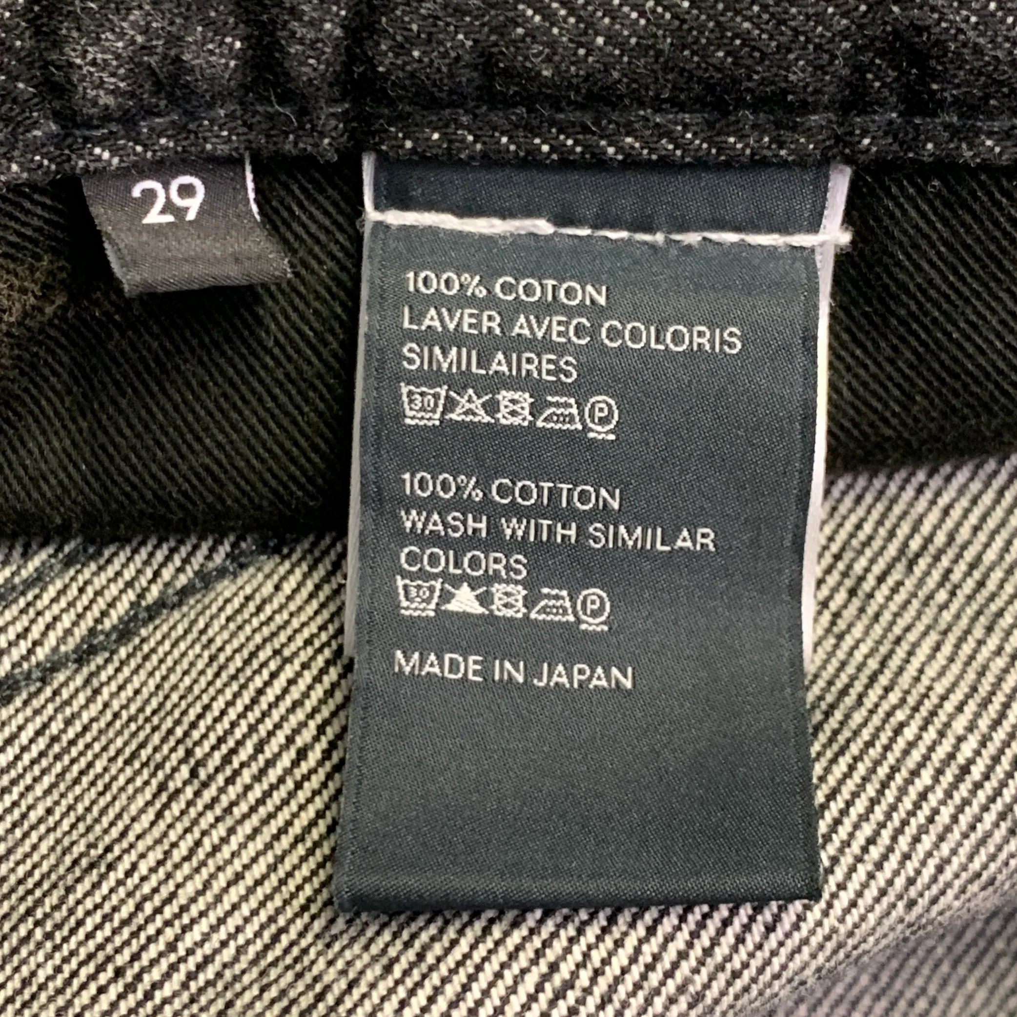 CELINE Size 29 Black Wash Denim Zip Fly Wide Leg Baggy Jeans - Image 4