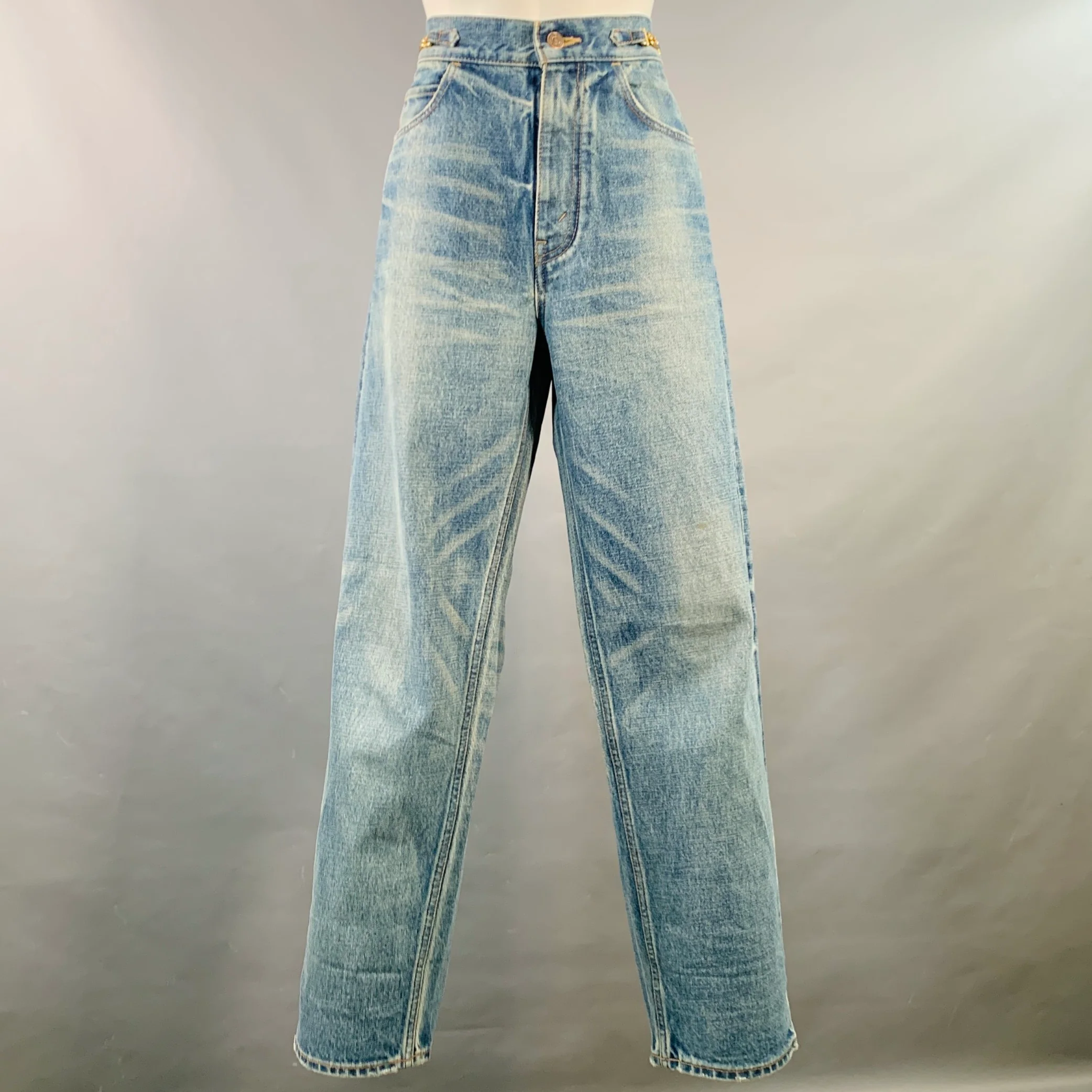 CELINE Size 29 Blue Denim Zip Fly Jeans