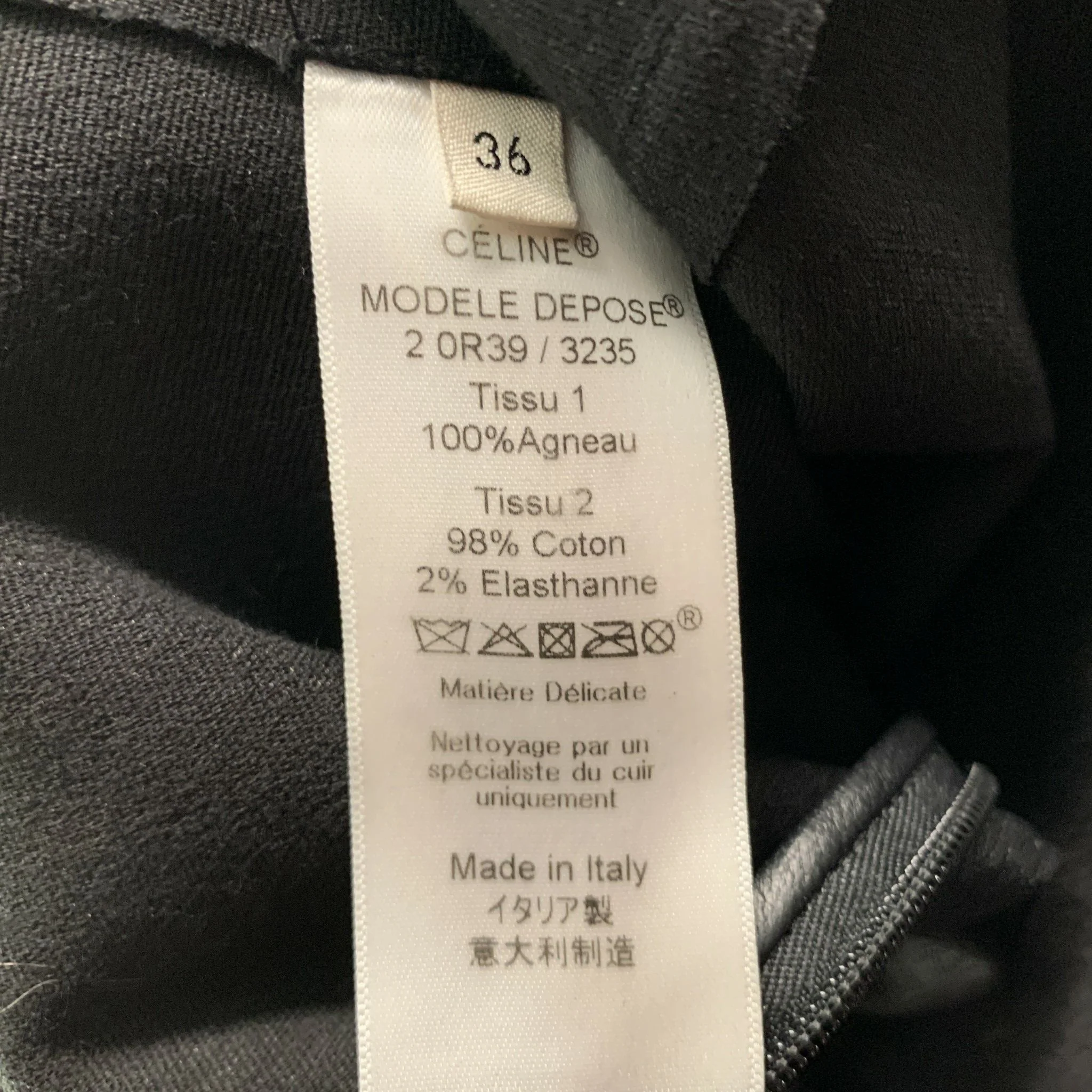 CELINE Size 4 Black Lamb Skin Short Sleeve Casual Top - Image 5