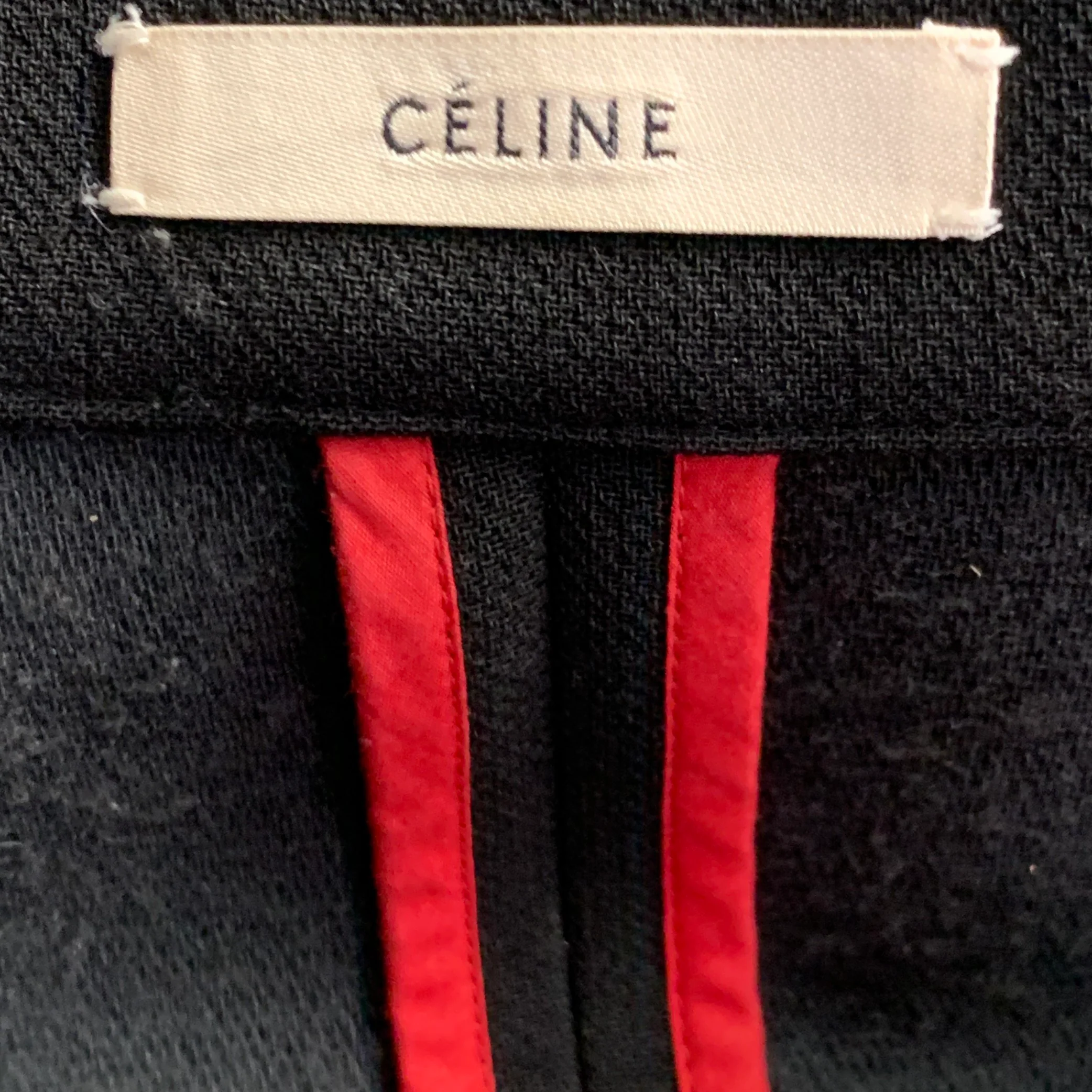 CELINE Size 4 Black Wool Zippers Detail Bondage Coat - Image 7