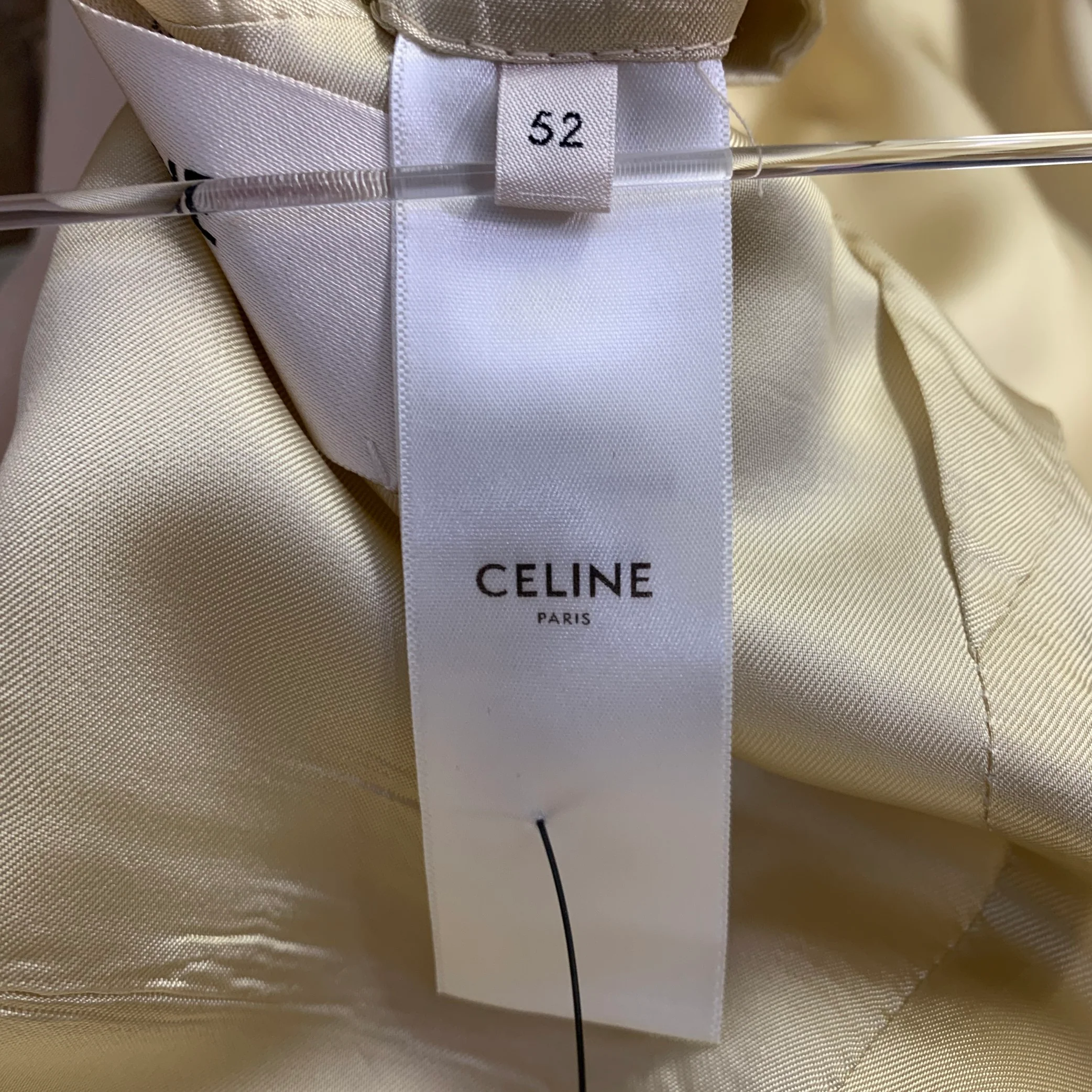 CELINE Size 42 Cream Silk Notch Lapel Sport Coat - Image 10