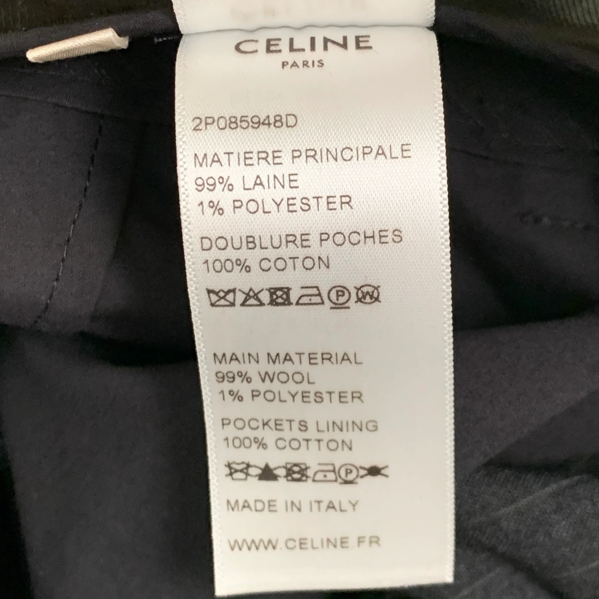 CELINE Size 44 Regular Grey Charcoal Stripe Wool Polyester Suit - Image 13