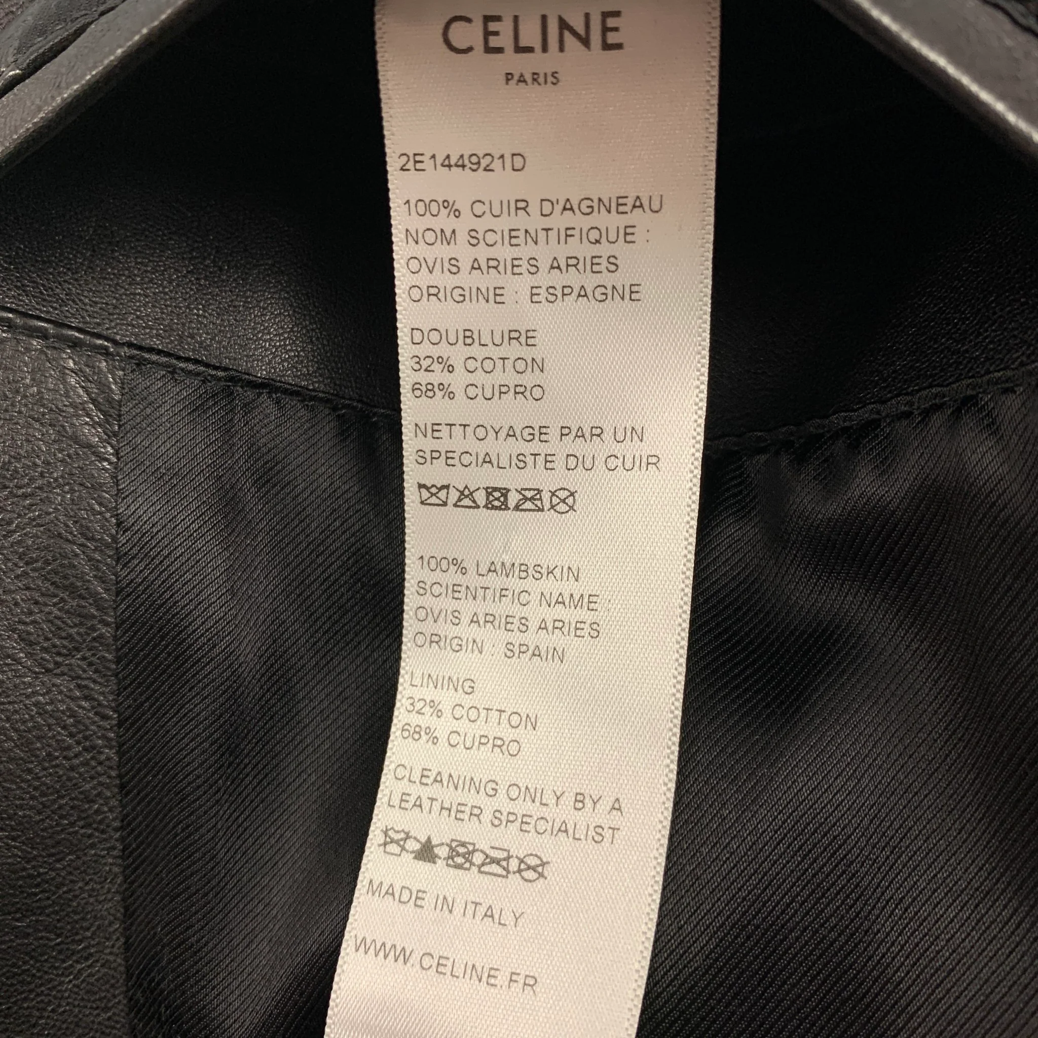 CELINE Size 6 Black Leather Motorcycle Cropped Jacket - Image 7