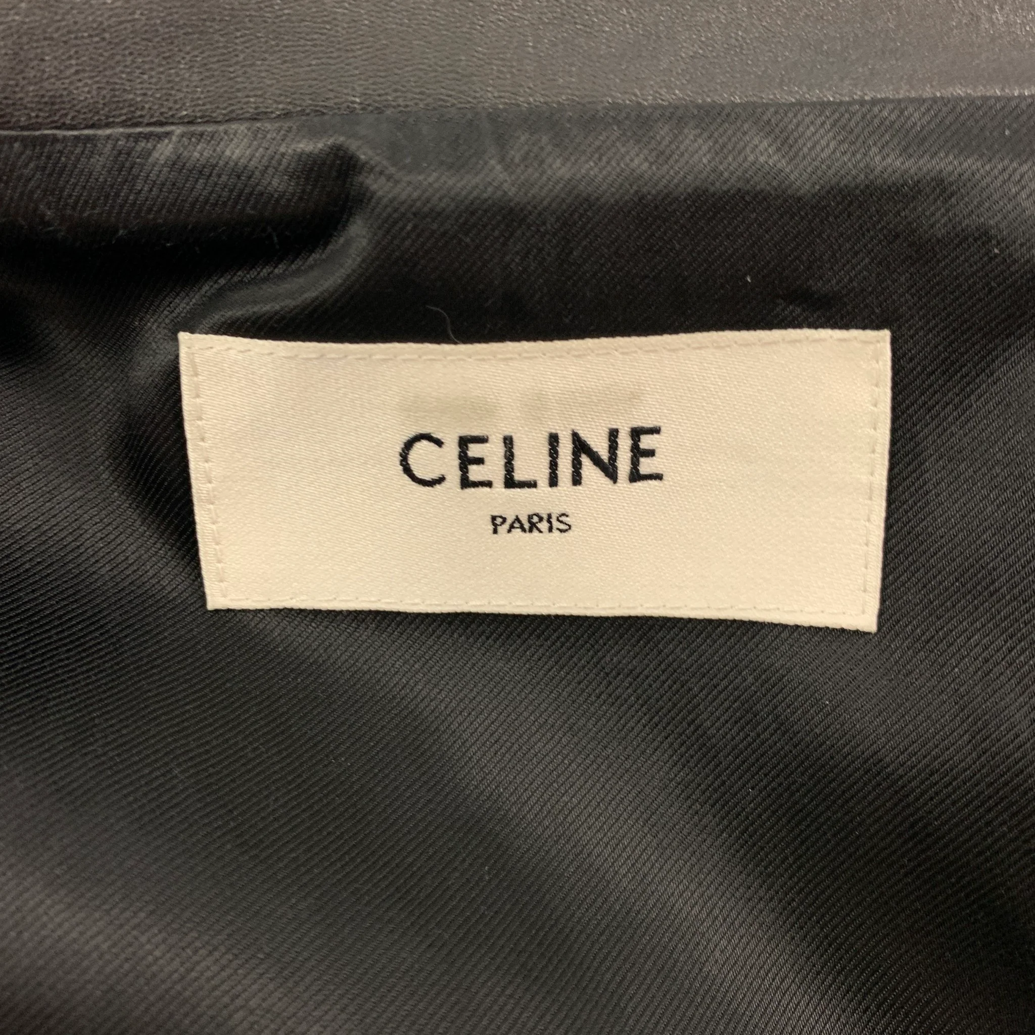 CELINE Size 6 Black Leather Motorcycle Cropped Jacket - Image 9