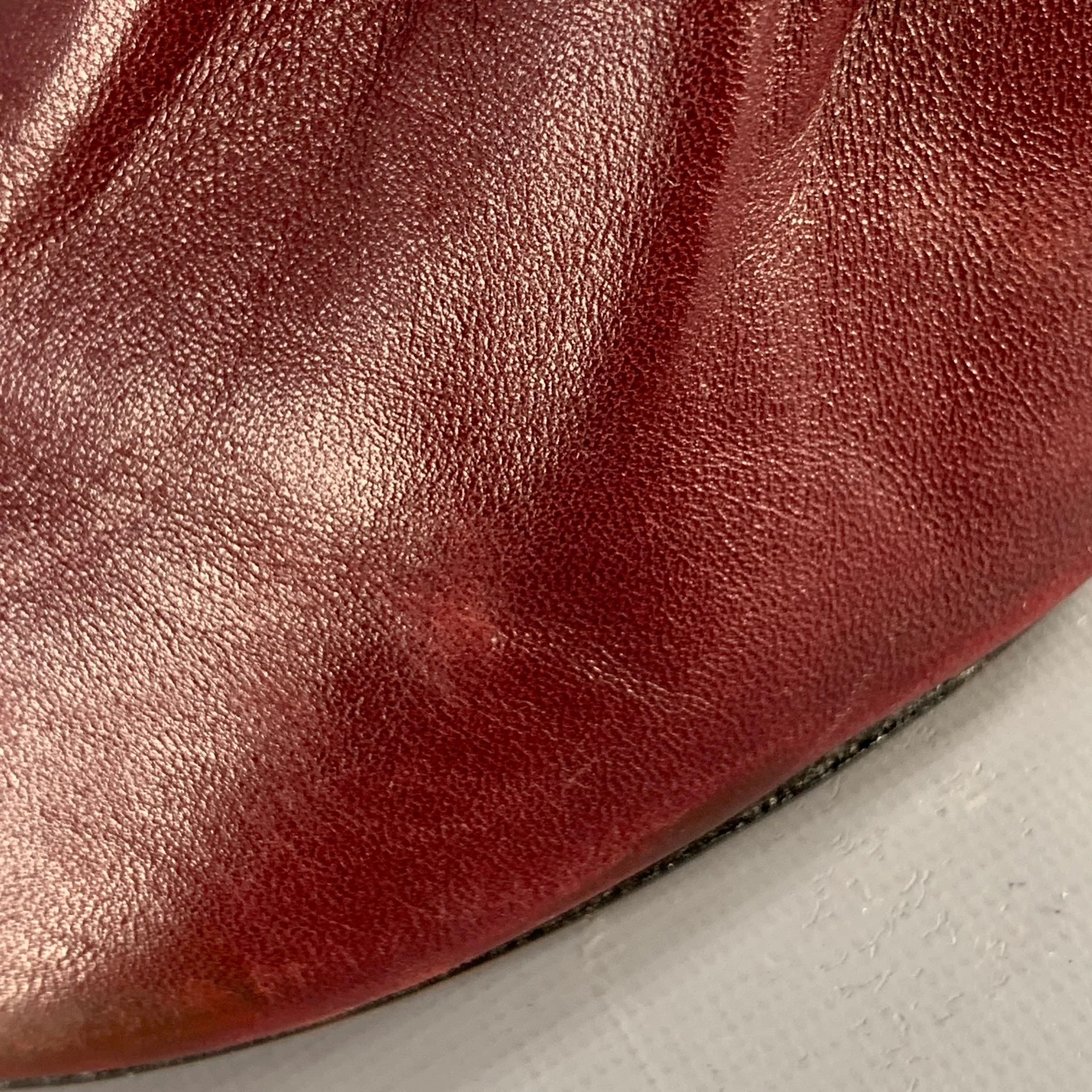 CELINE Size 7 High Throat Burgundy Leather Cone Heel Pumps - Image 10