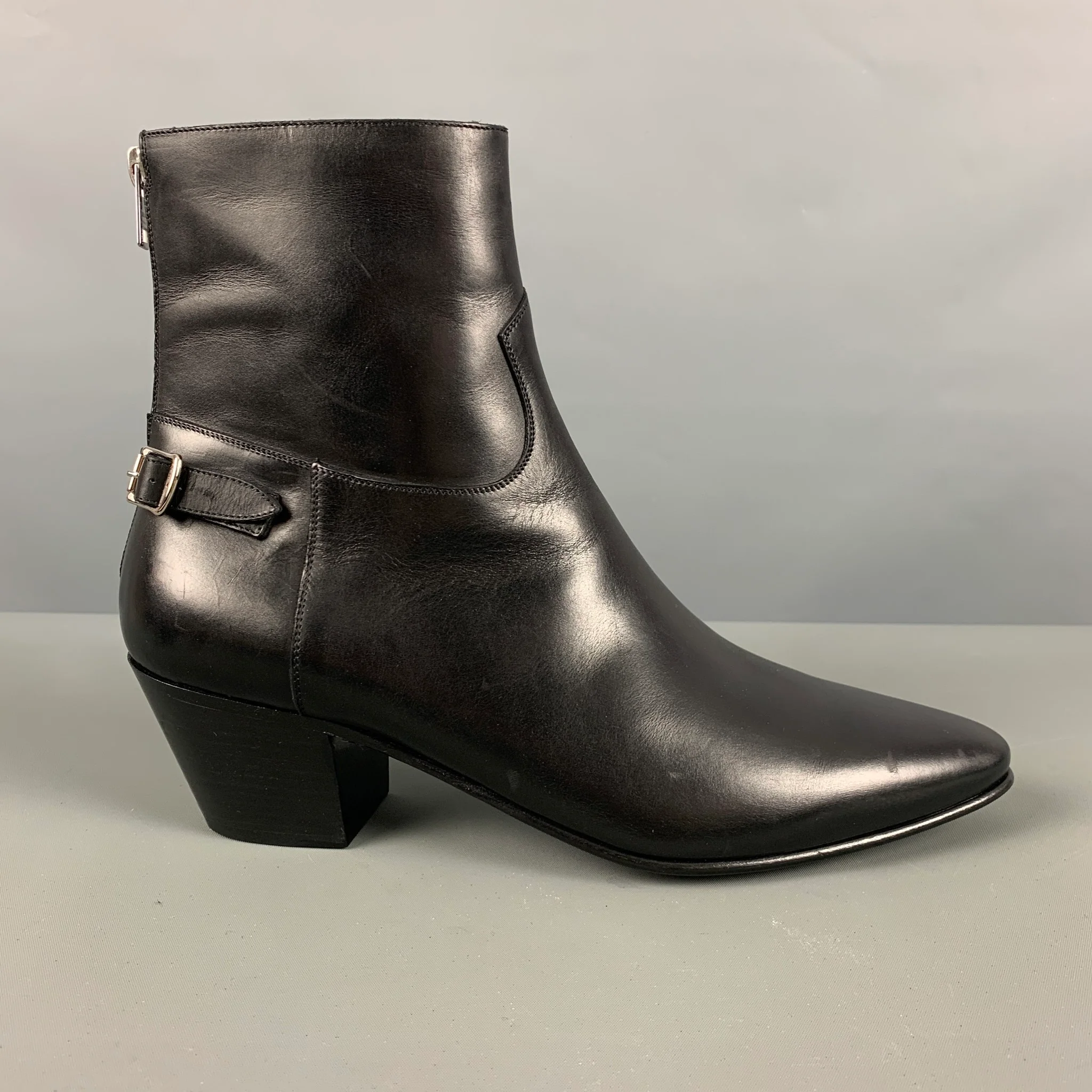 CELINE Size 8 Black Back Zip Boots - Image 2
