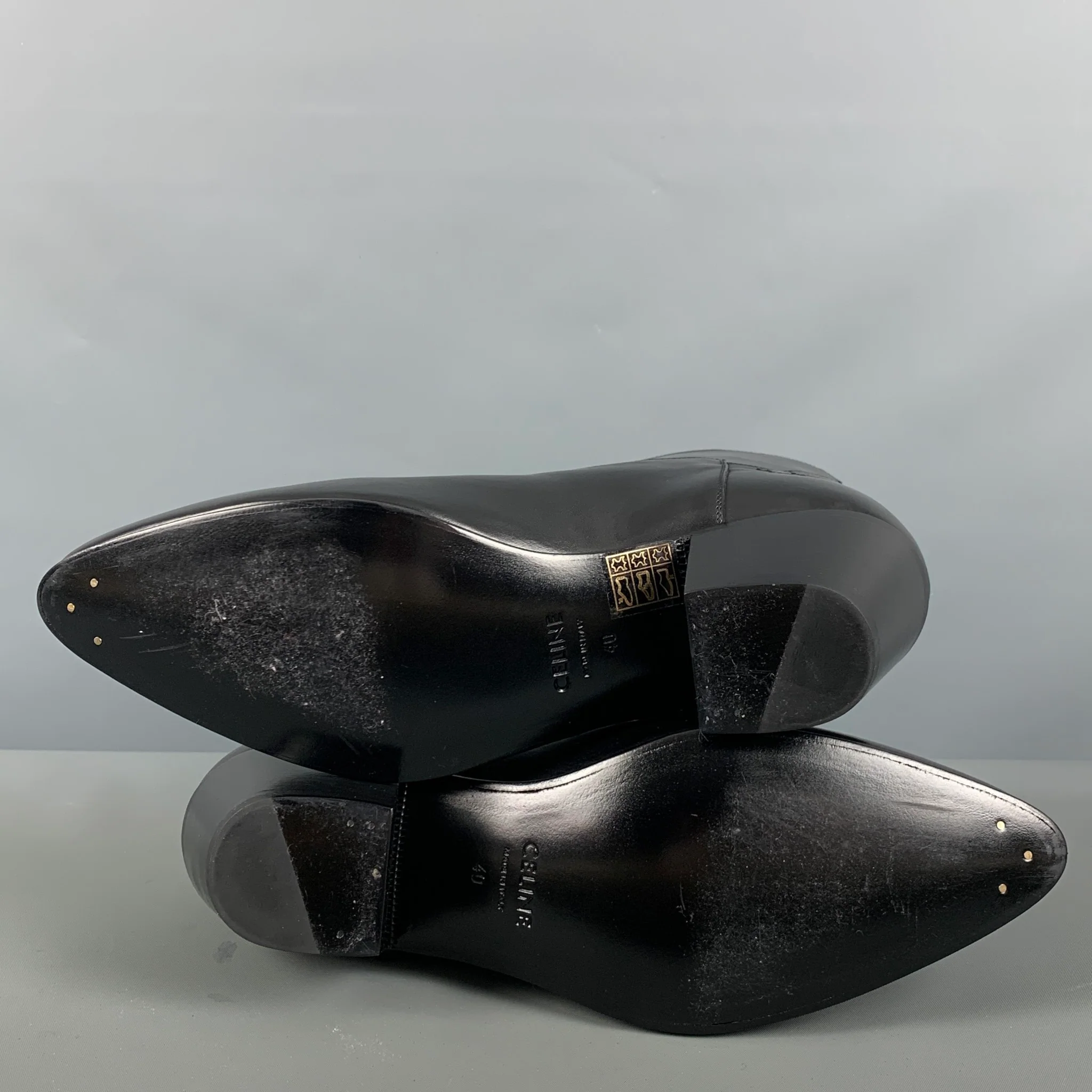 CELINE Size 8 Black Back Zip Boots - Image 7