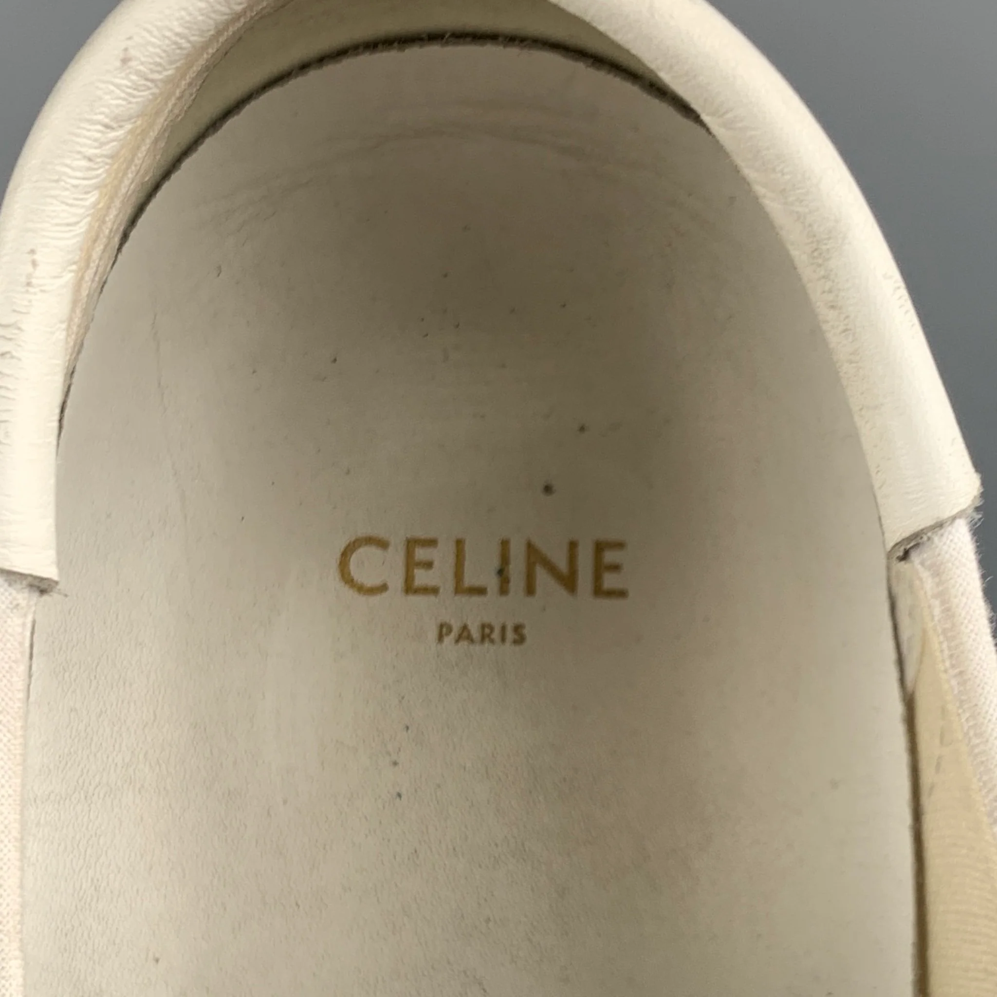 CELINE Size 8 White Black Canvas Sneakers - Image 7