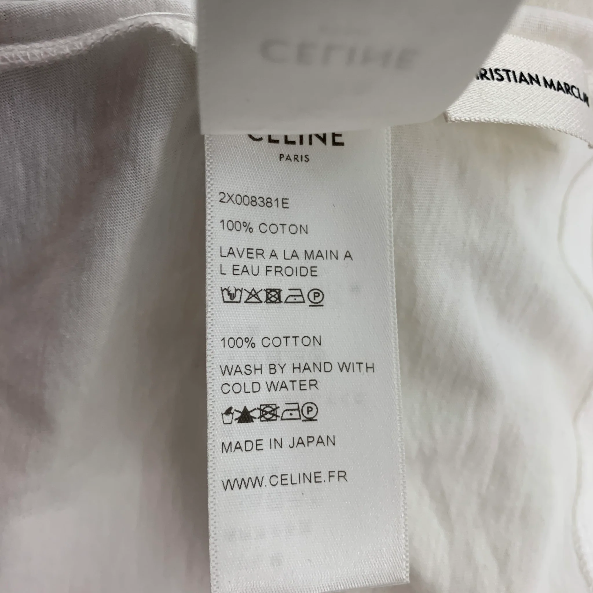 CELINE Size S White Black Cotton Graphic Short Sleeve T-Shirt - Image 5