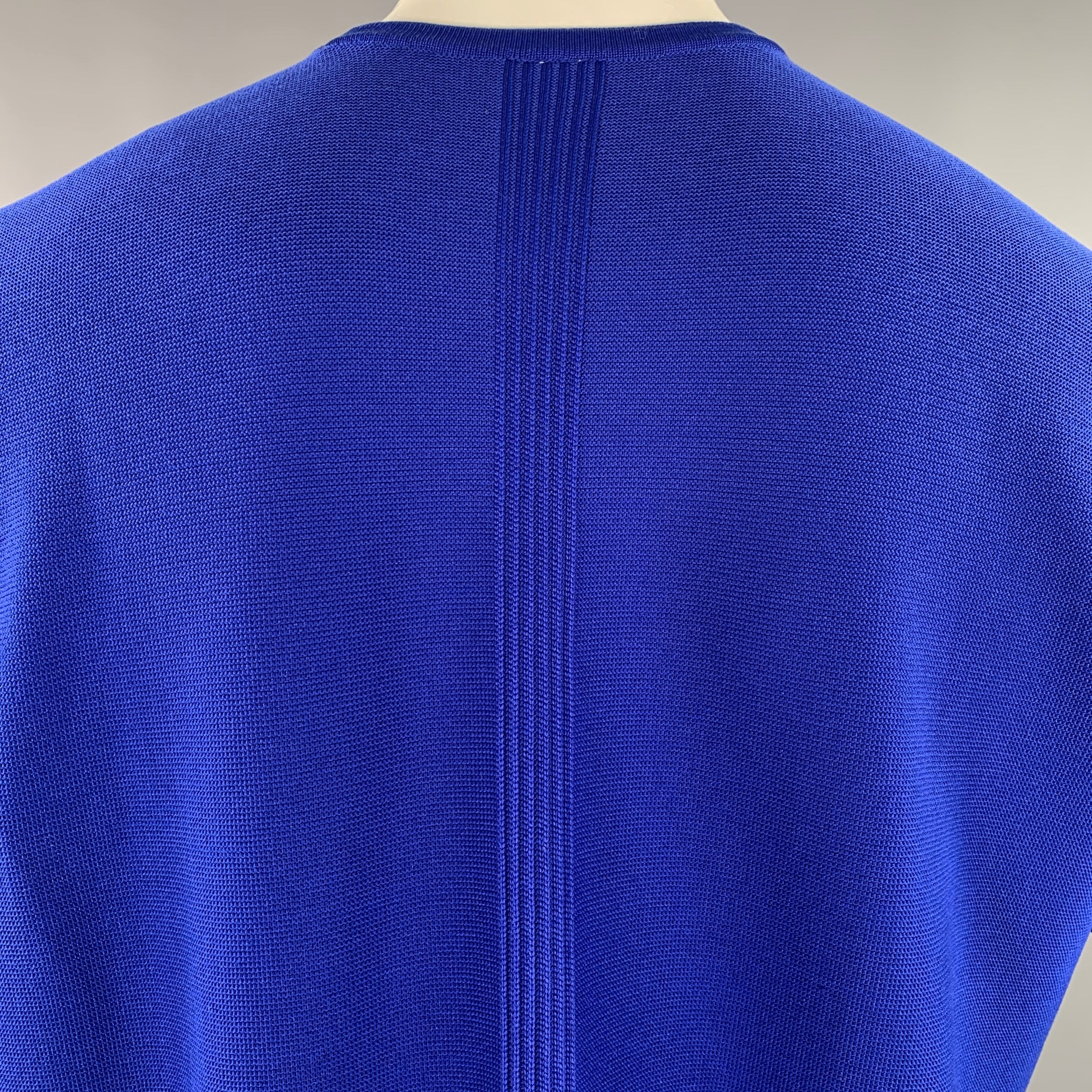 CFCL Size XL Blue Knit Polyester Blend Short Sleeve T-shirt - Image 4