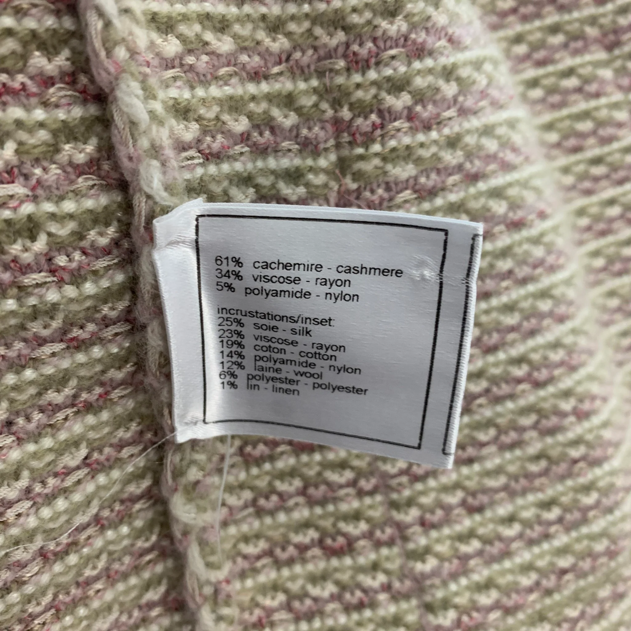 CHANEL 2006 Size 6 Pink Cream Cashmere Blend Textured Long Cardigan - Image 6