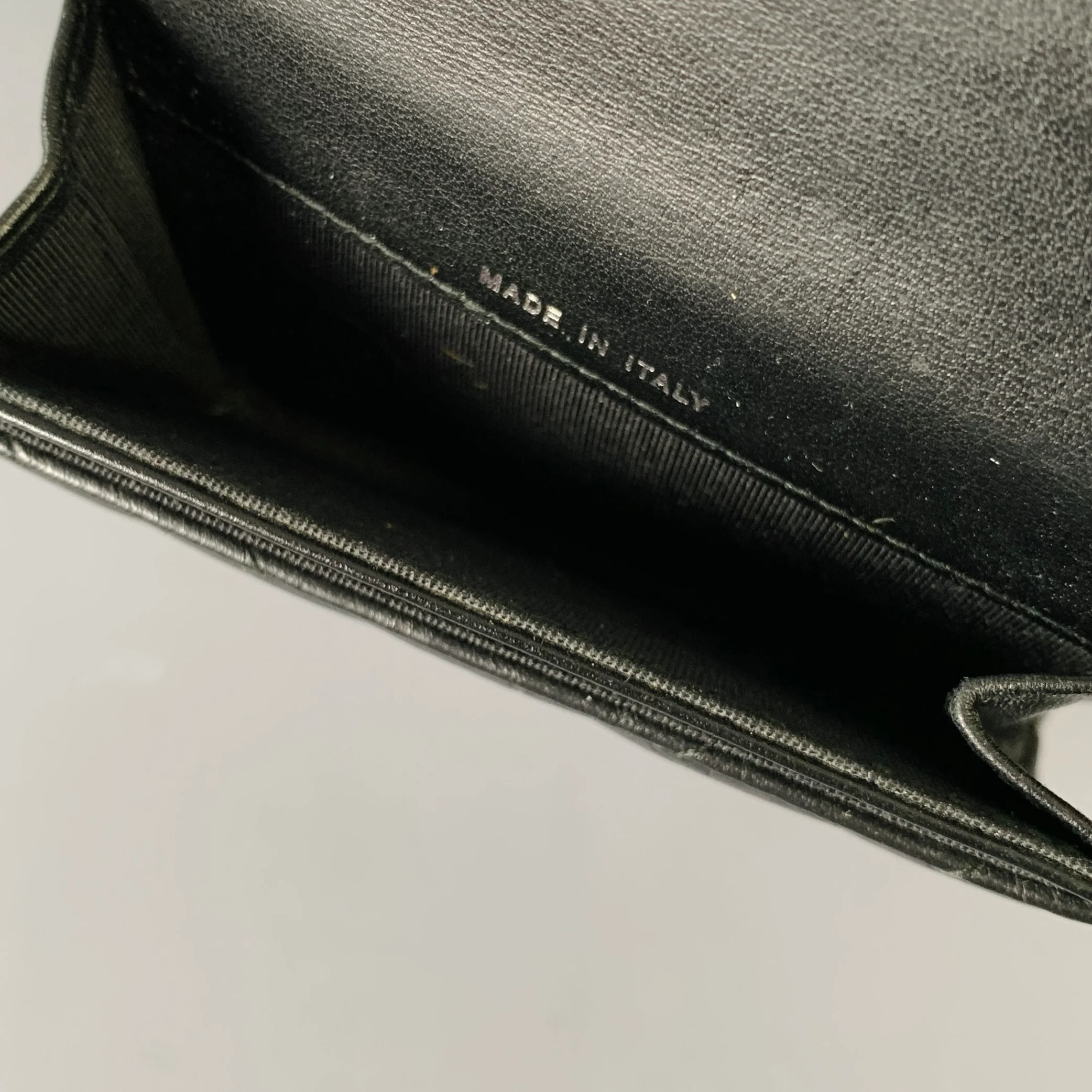 CHANEL Black Chevron Leather Card Case - Image 4