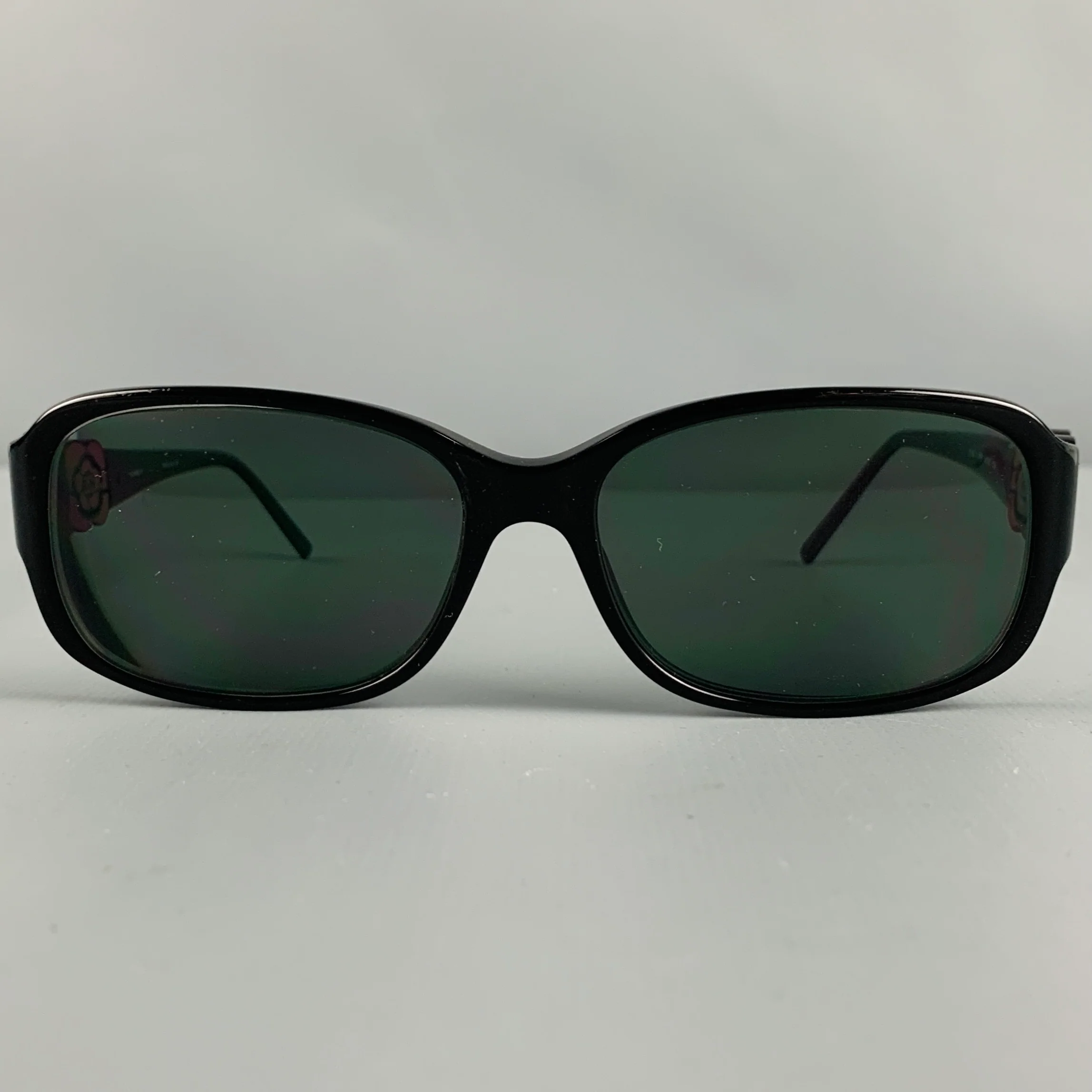 CHANEL Black Red Camellia Sunglasses Frames