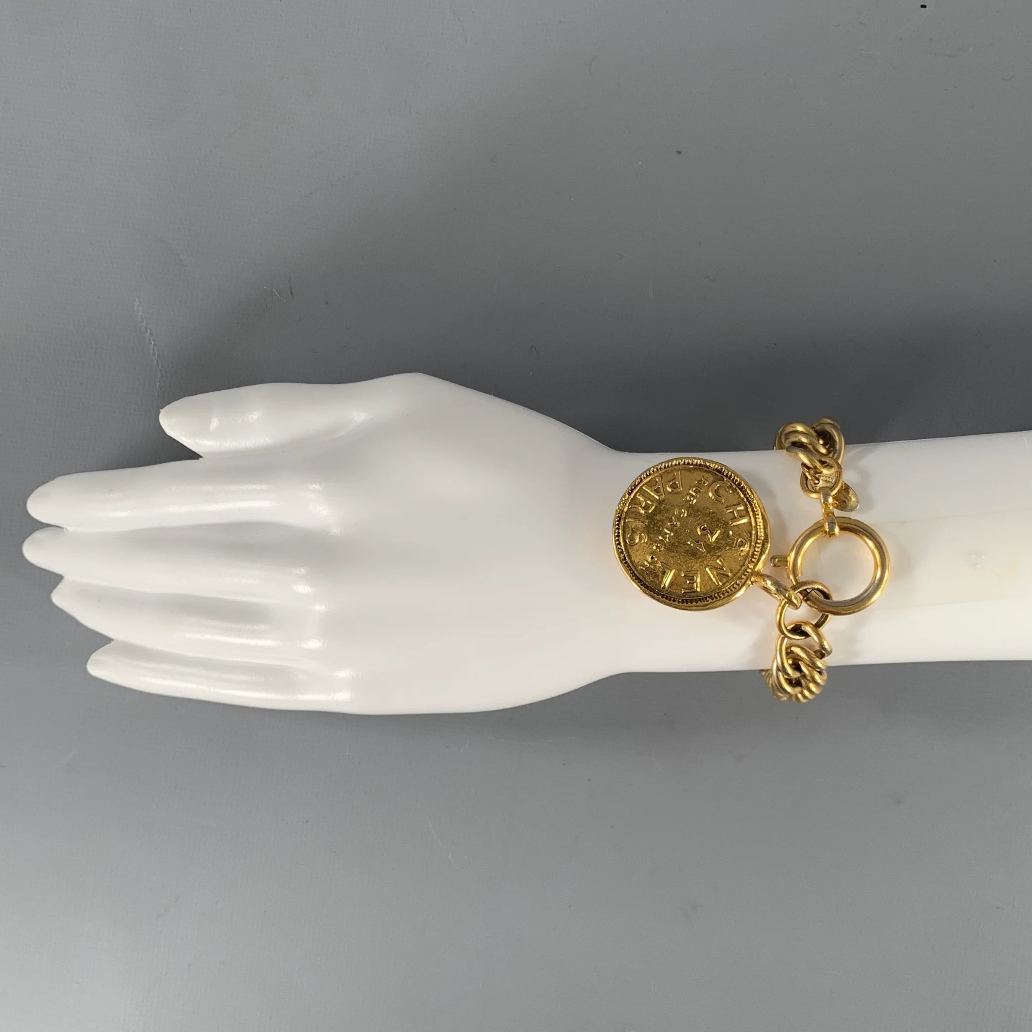 CHANEL Medallion 24k Gold Plated Charm Bracelet - Image 6