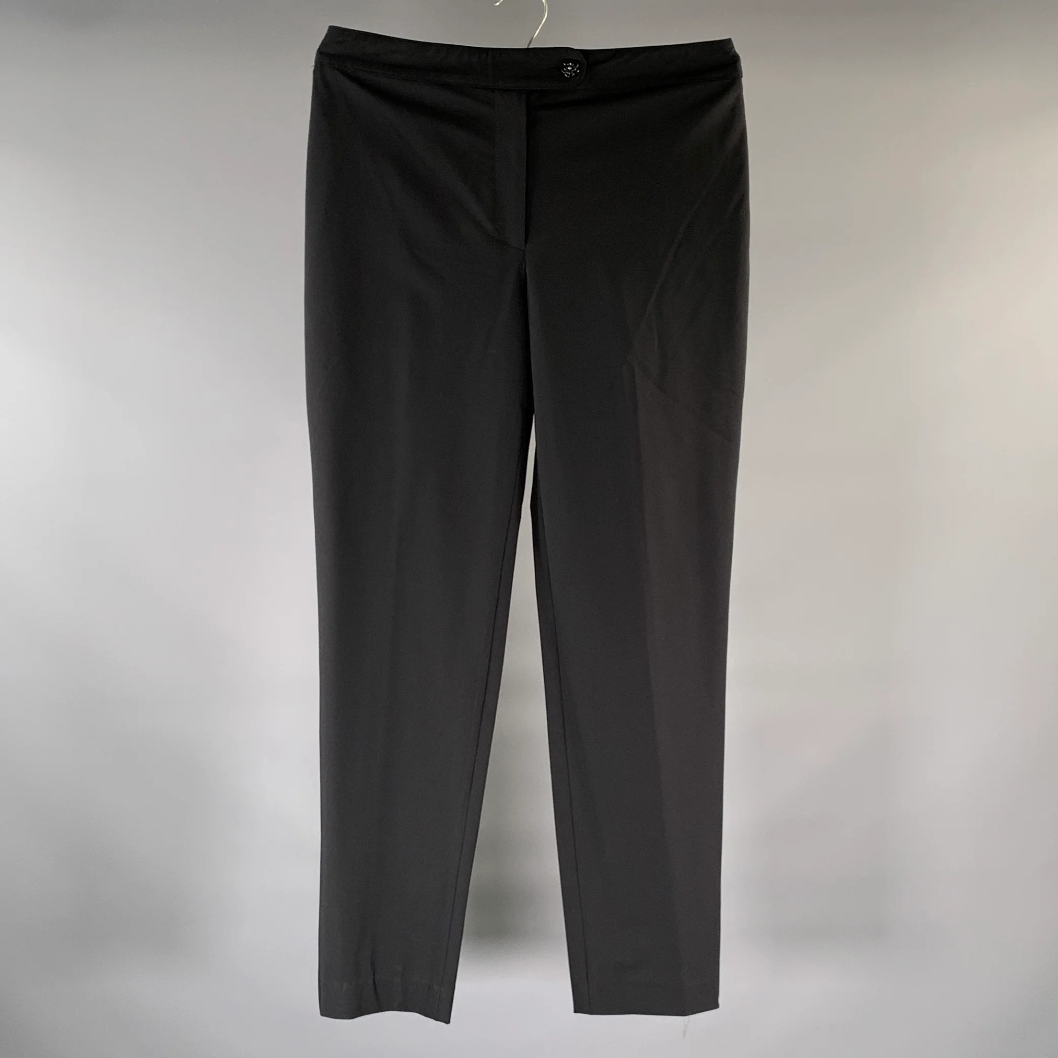 CHANEL Size 12 Black Tapered Dress Pants
