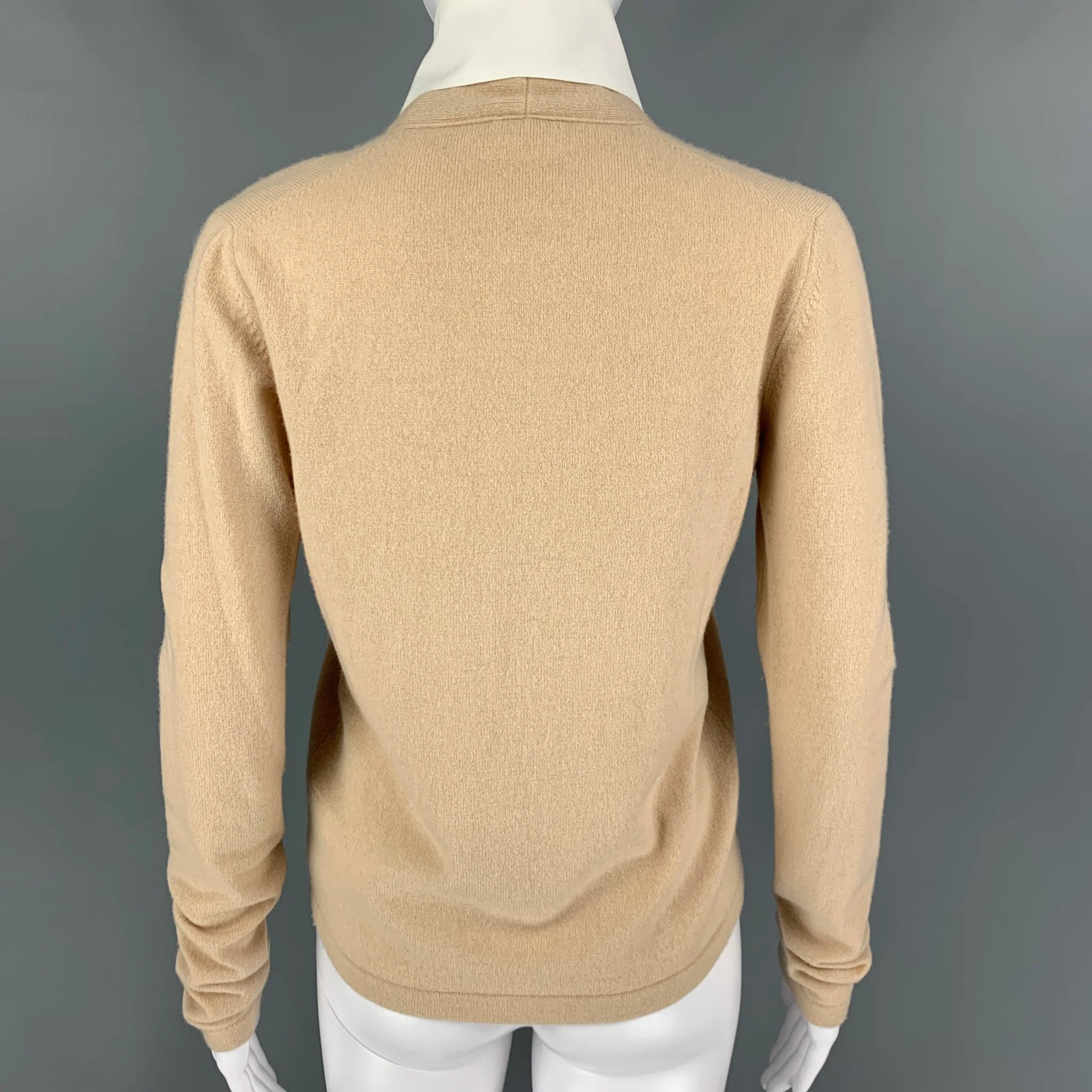 CHANEL Size 6 Beige Cream Cashmere Cardigan - Image 3