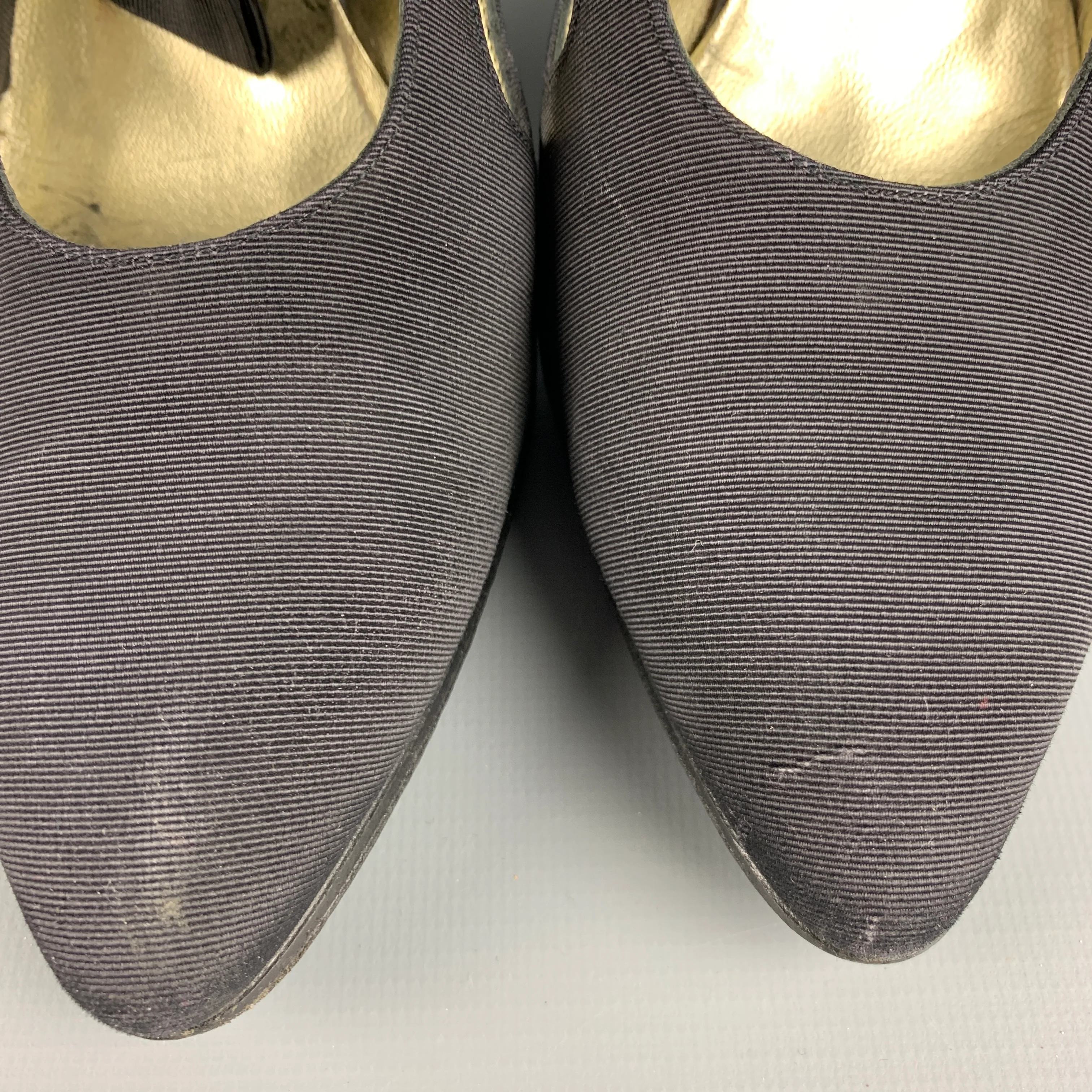 CHANEL Size 7 Black Taffeta Bow Slingback Pumps - Image 11