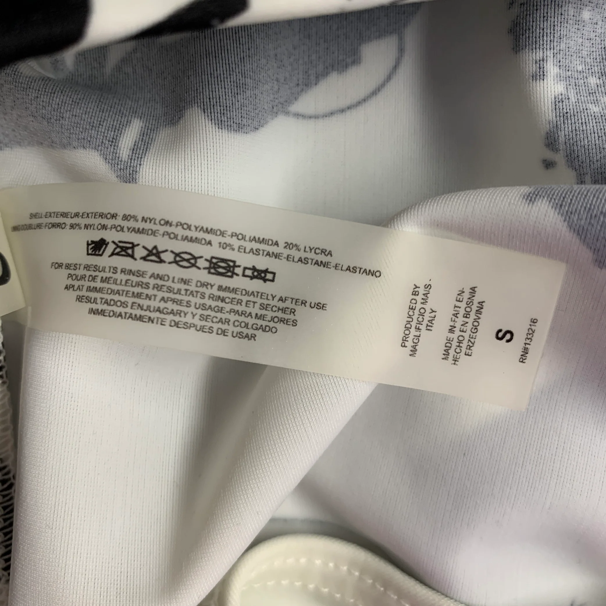 CHARLIE Size S White Black Abstract Nylon Blend Speedo - Image 5