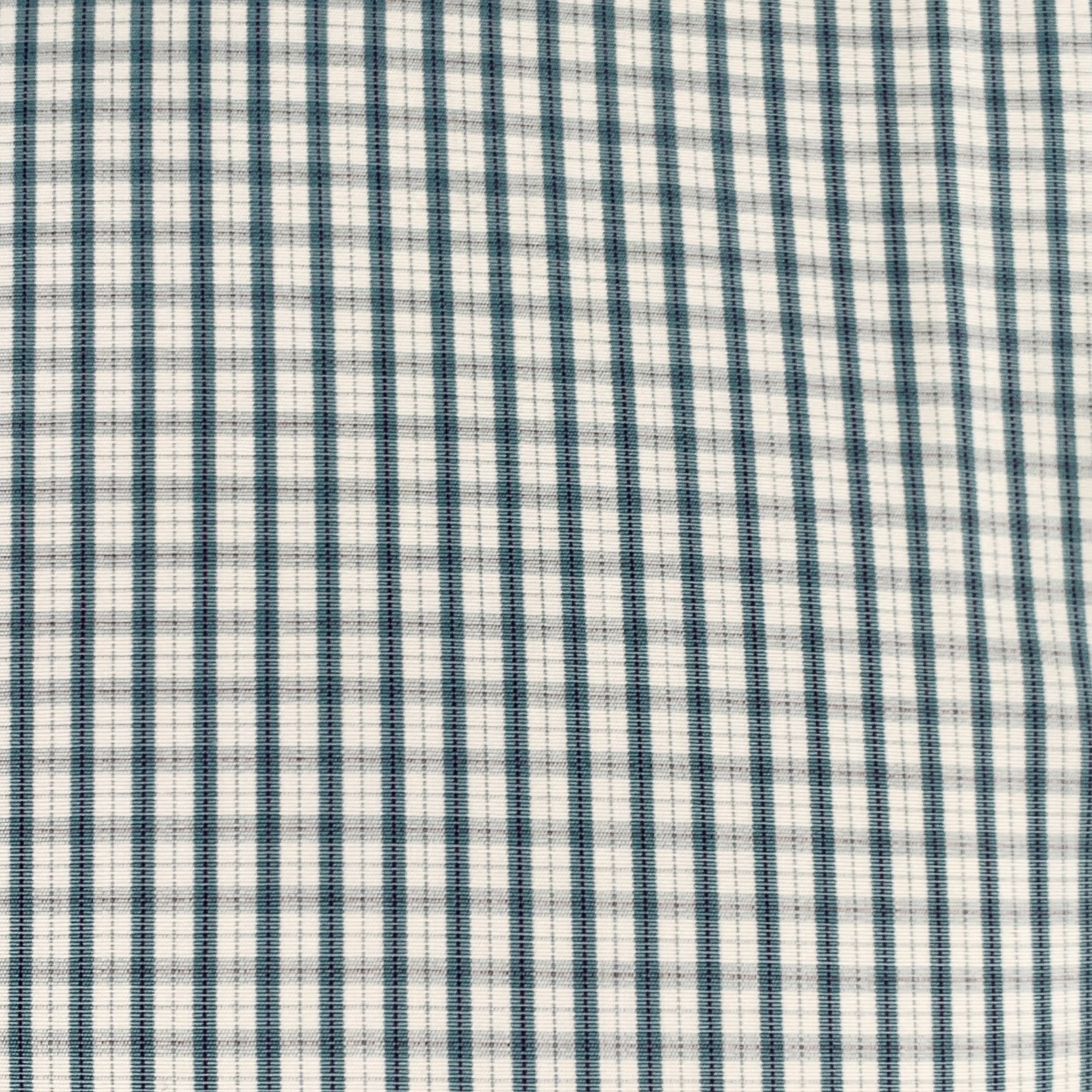 CHARVET Size M White Green Grey Checkered Cotton Long Sleeve Shirt - Image 2