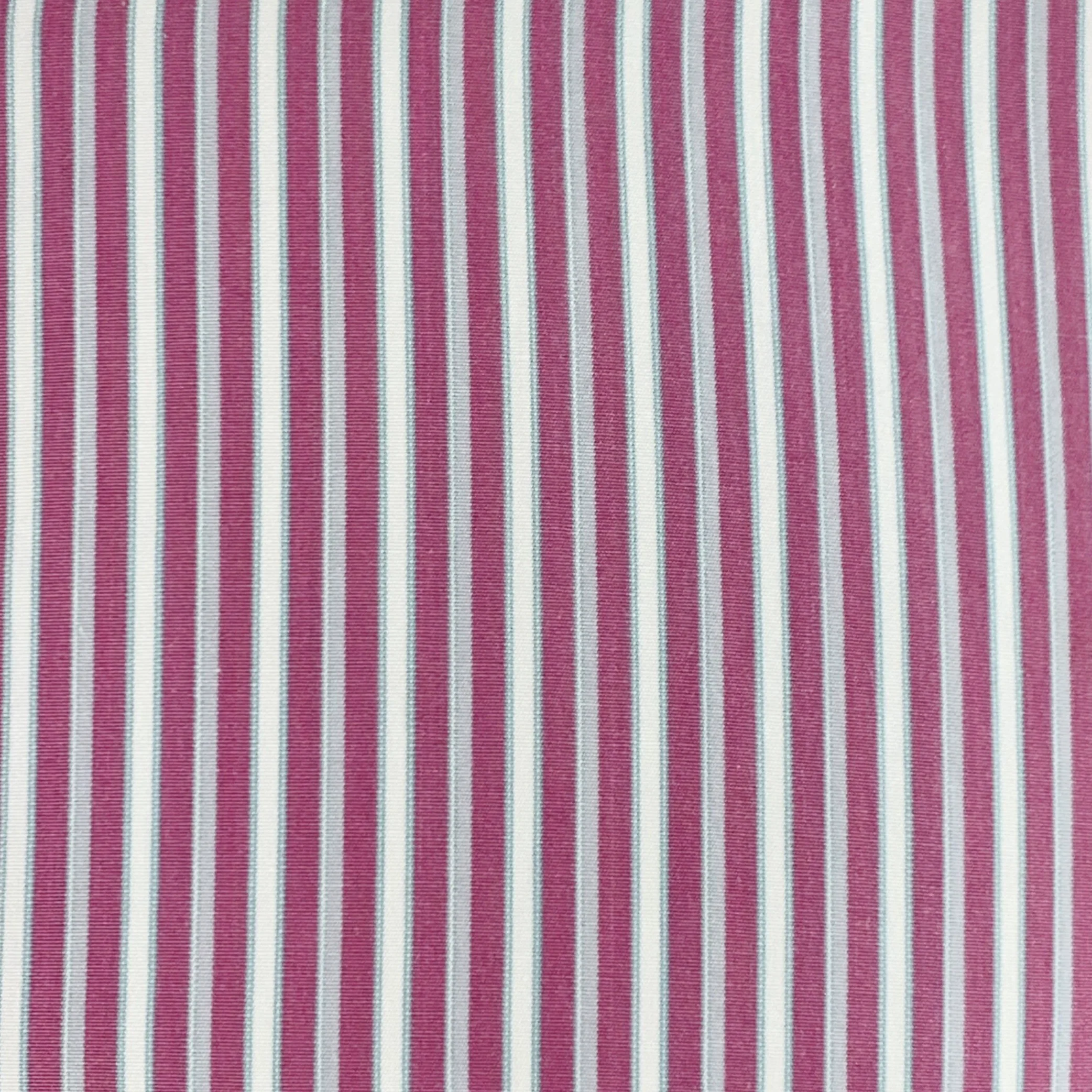 CHARVET Size M White Lilac Stripe Cotton Curved Cutaway Long Sleeve Shirt - Image 2