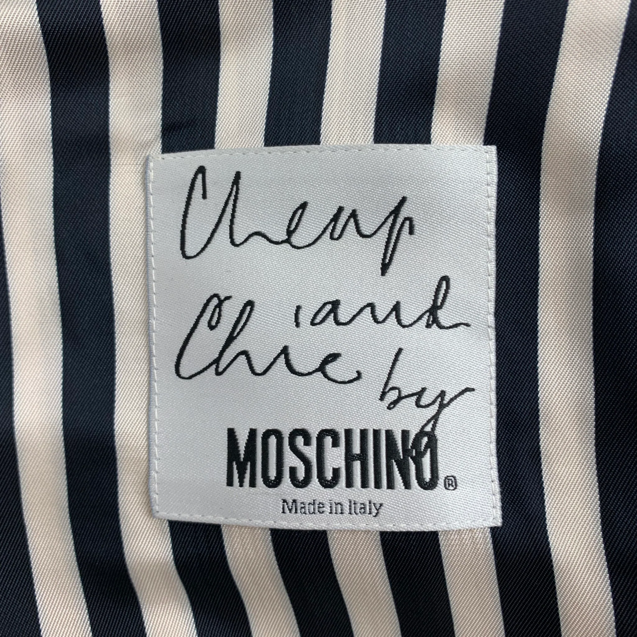 CHEAP and CHIC by MOSCHINO Size 40 Black White Pink Applique Wool Polyamide Vest - Image 6