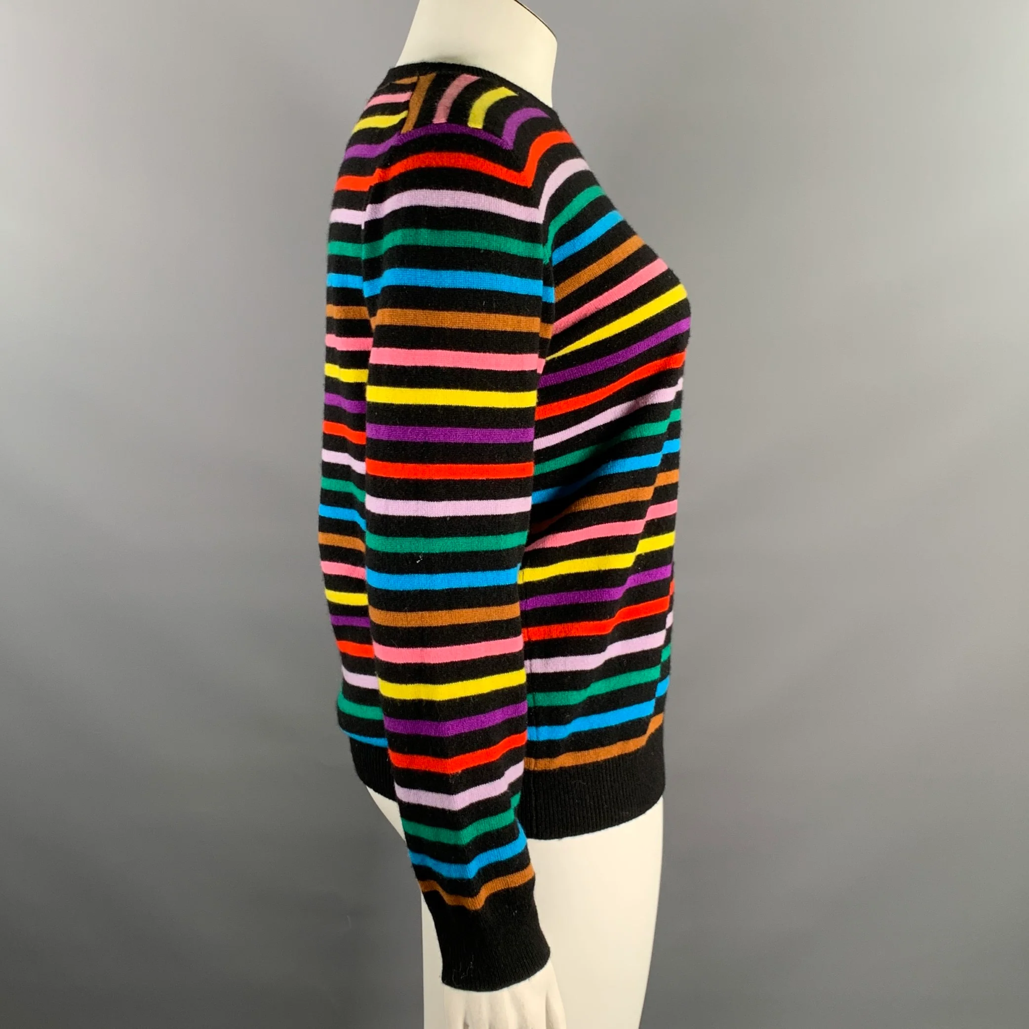 CHINTI AND PARKER Size L Black Multi Color Cashmere Stripe Pullover  Womens - Image 2