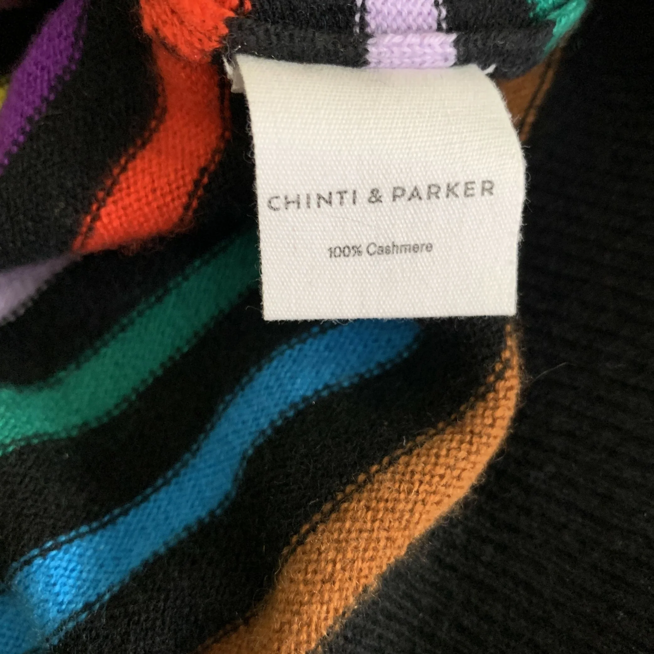 CHINTI AND PARKER Size L Black Multi Color Cashmere Stripe Pullover  Womens - Image 5