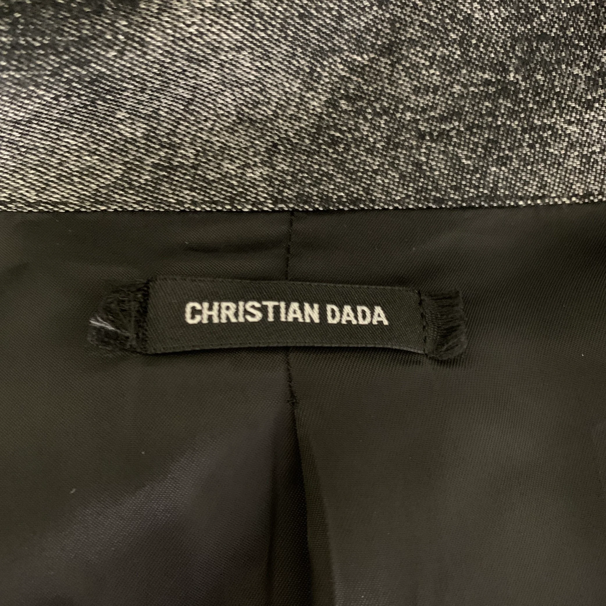 CHRISTIAN DADA Black White Graphic Dagger Coat - Image 6