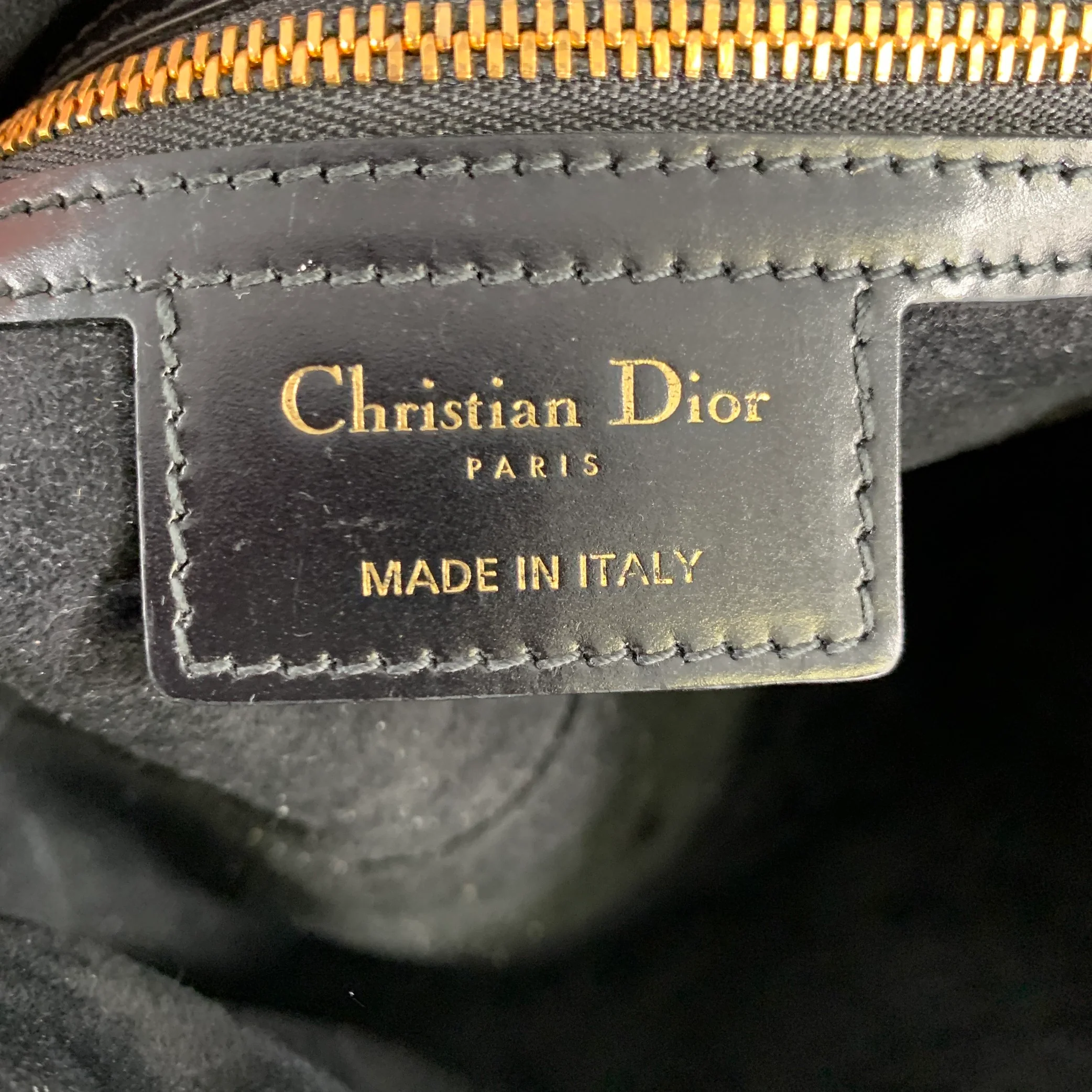 CHRISTIAN DIOR Black Gold Cannage Leather Metal Bag - Image 11