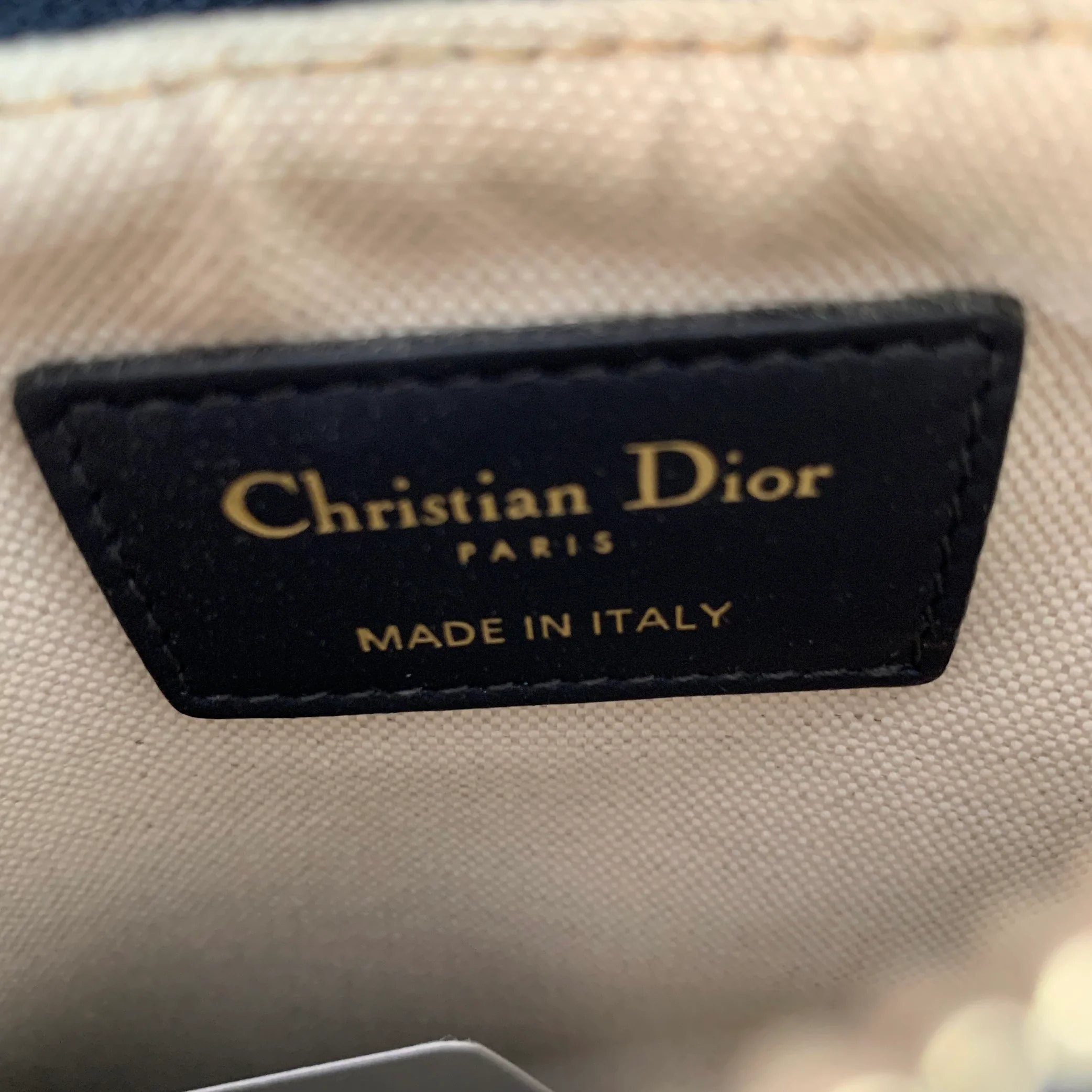 CHRISTIAN DIOR Blue Khaki Monogram Leather Trim Canvas Bags - Image 3