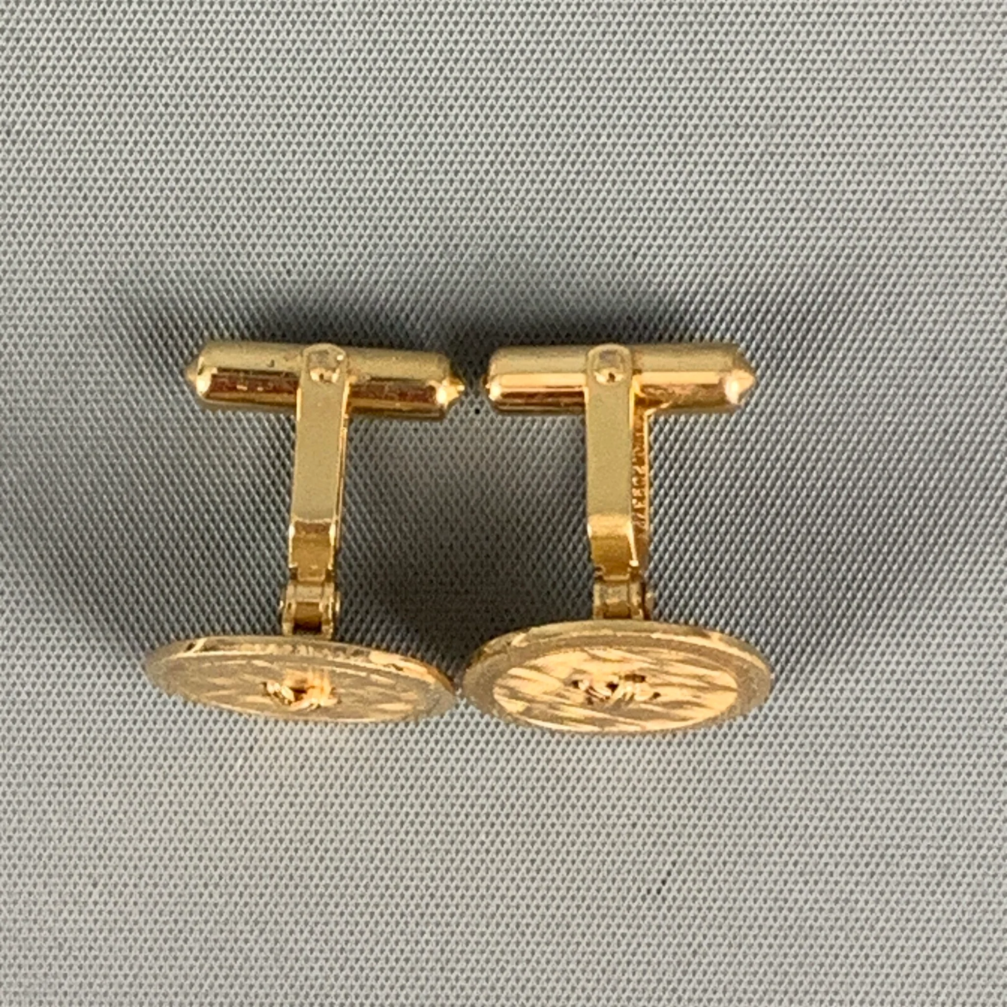 CHRISTIAN DIOR Gold Button Cuff Links - Image 3