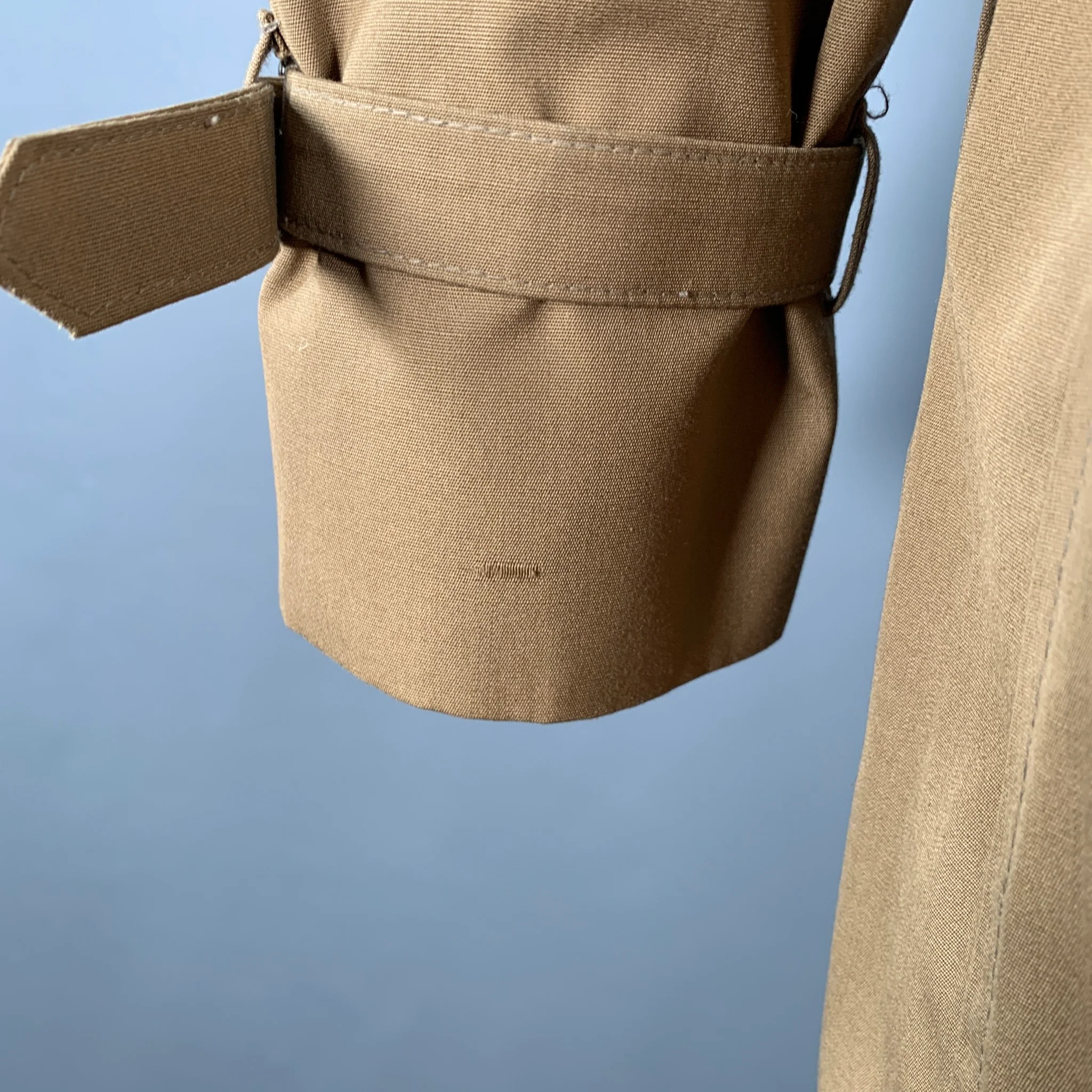 CHRISTIAN DIOR Size 42 Khaki Polyester Cotton Belted Trenchcoat - Image 4