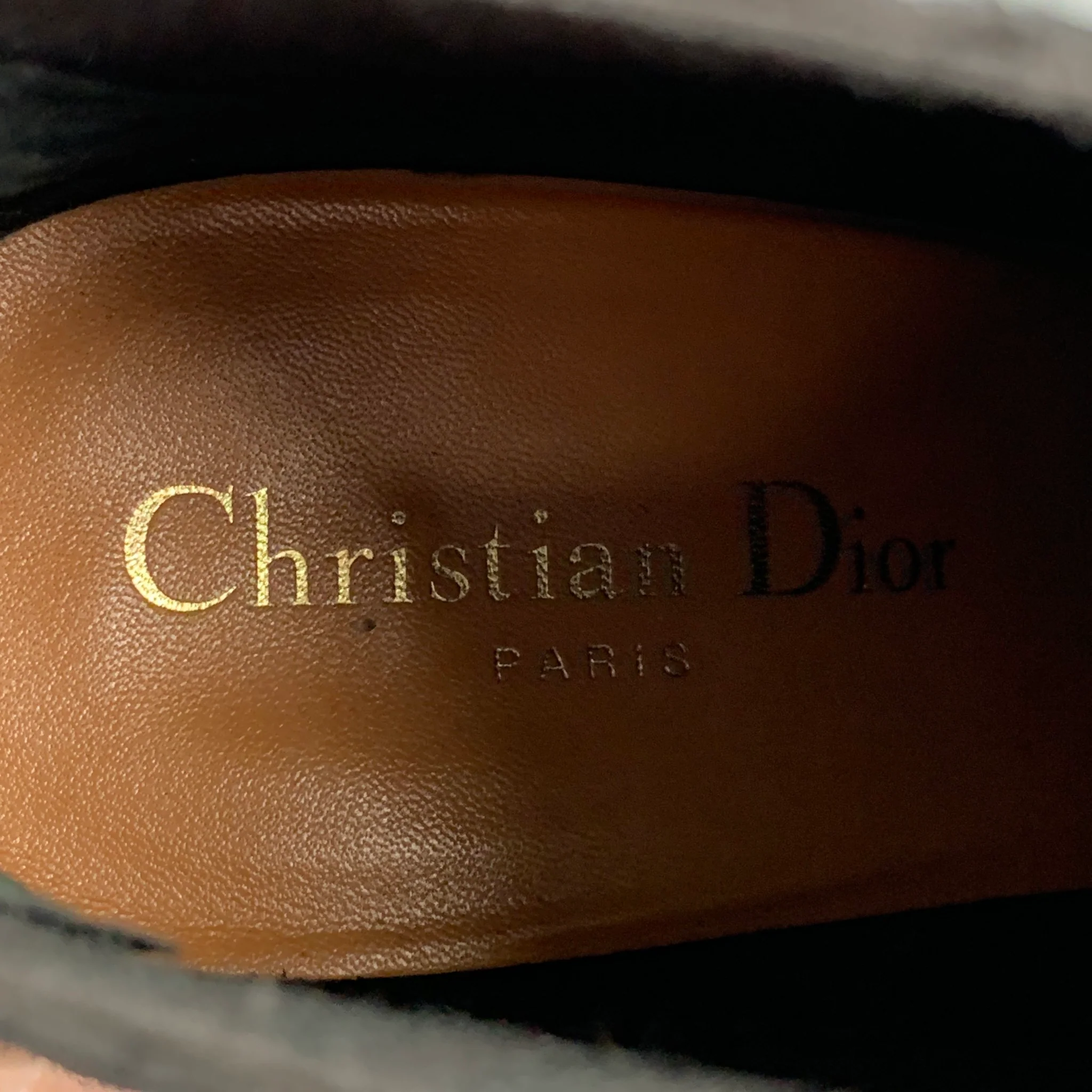 CHRISTIAN DIOR Size 7.5 Black Tortoise Shell Suede Animal Print Wedge Boots - Image 7