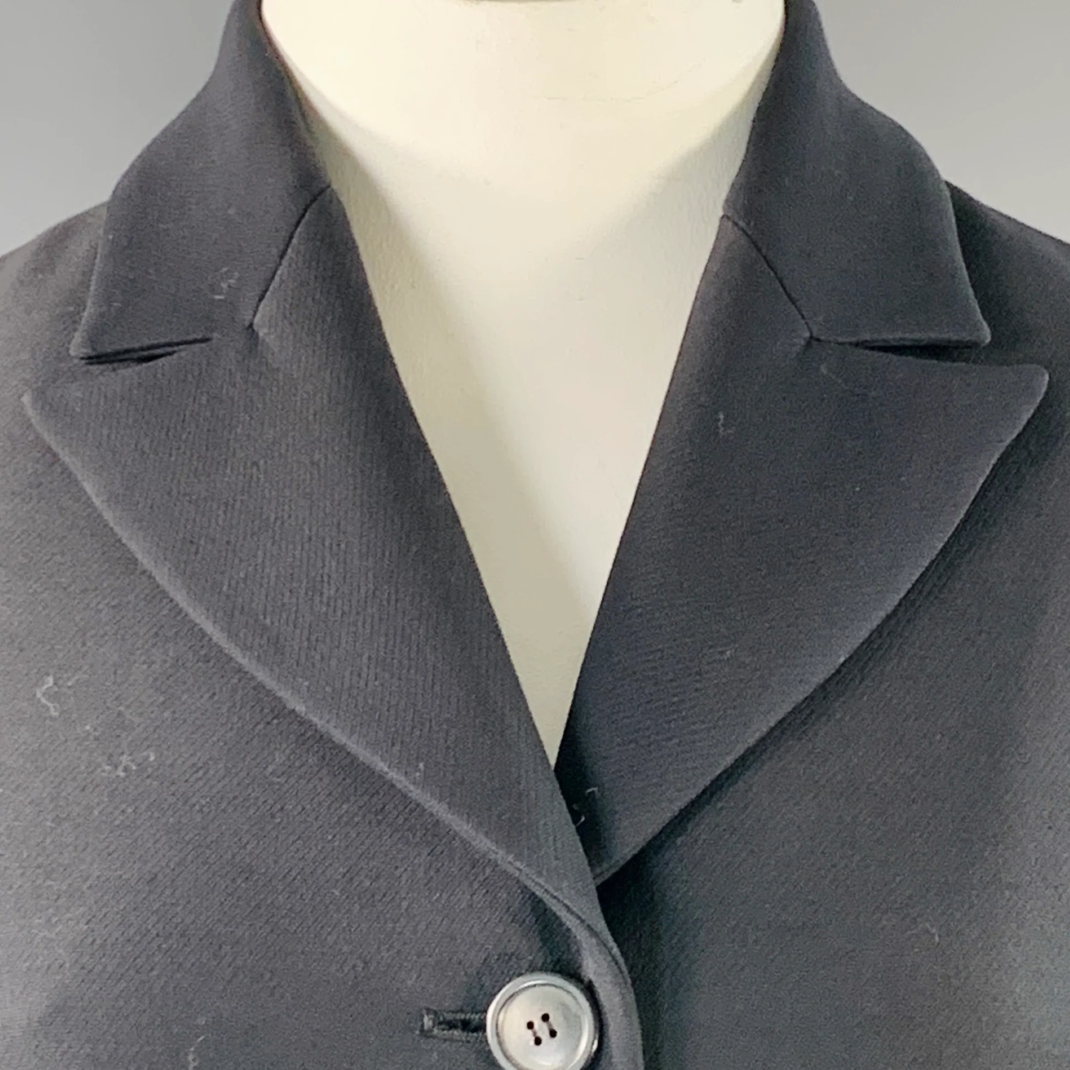 CHRISTIAN DIOR Size XL Black Wool Silk Peak Lapel Midi Skirt Suit - Image 2