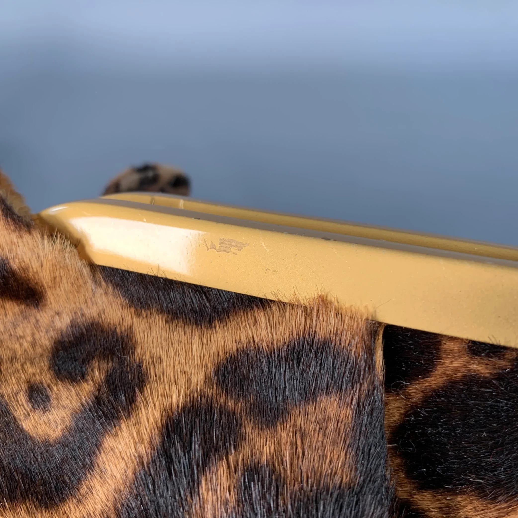 CHRISTIAN LOUBOUTIN Loubis Angel Brown Black Gold Animal Print Clutch Handbag - Image 10