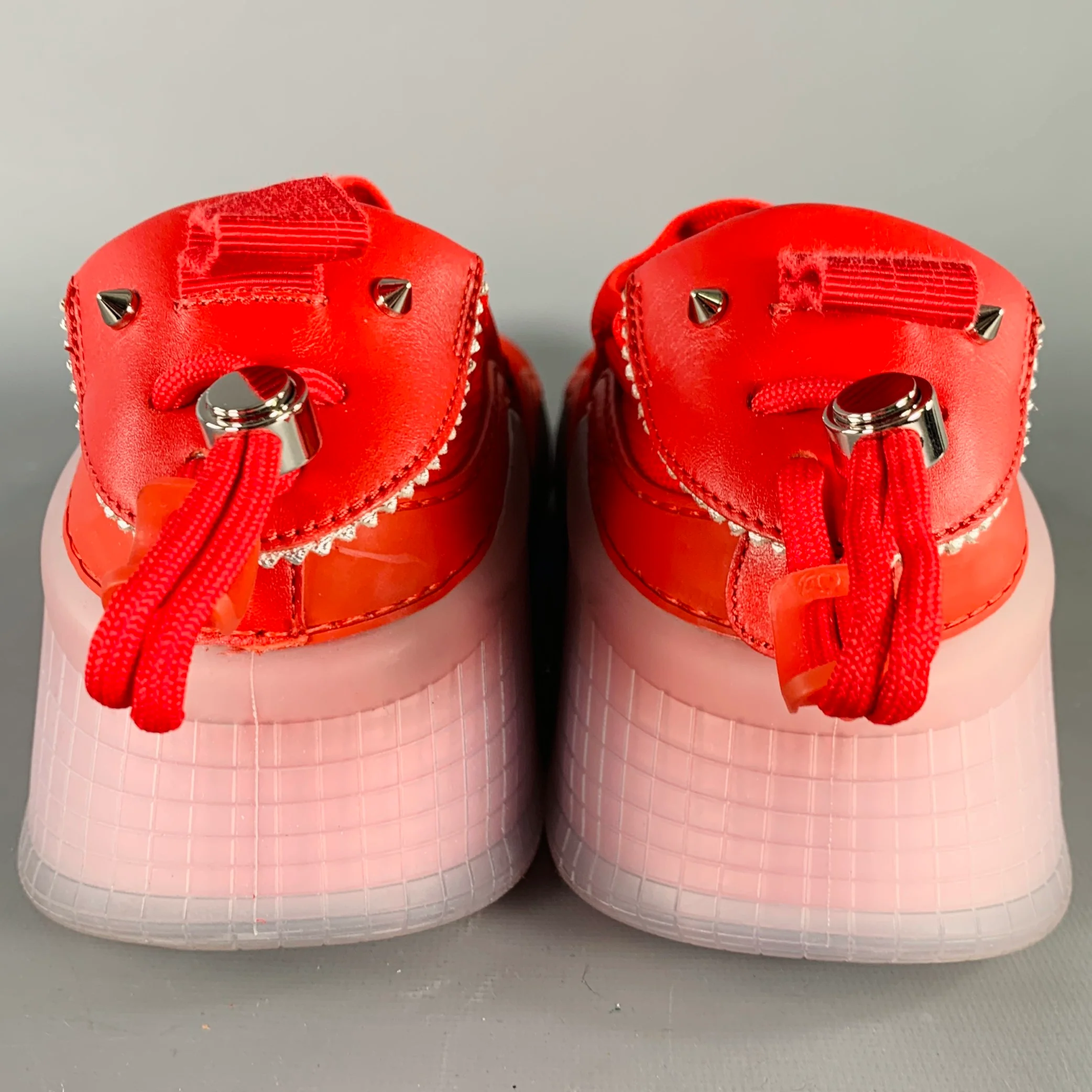 CHRISTIAN LOUBOUTIN Size 11.5 Arpoador Red Suede Low Top Sneakers - Image 3