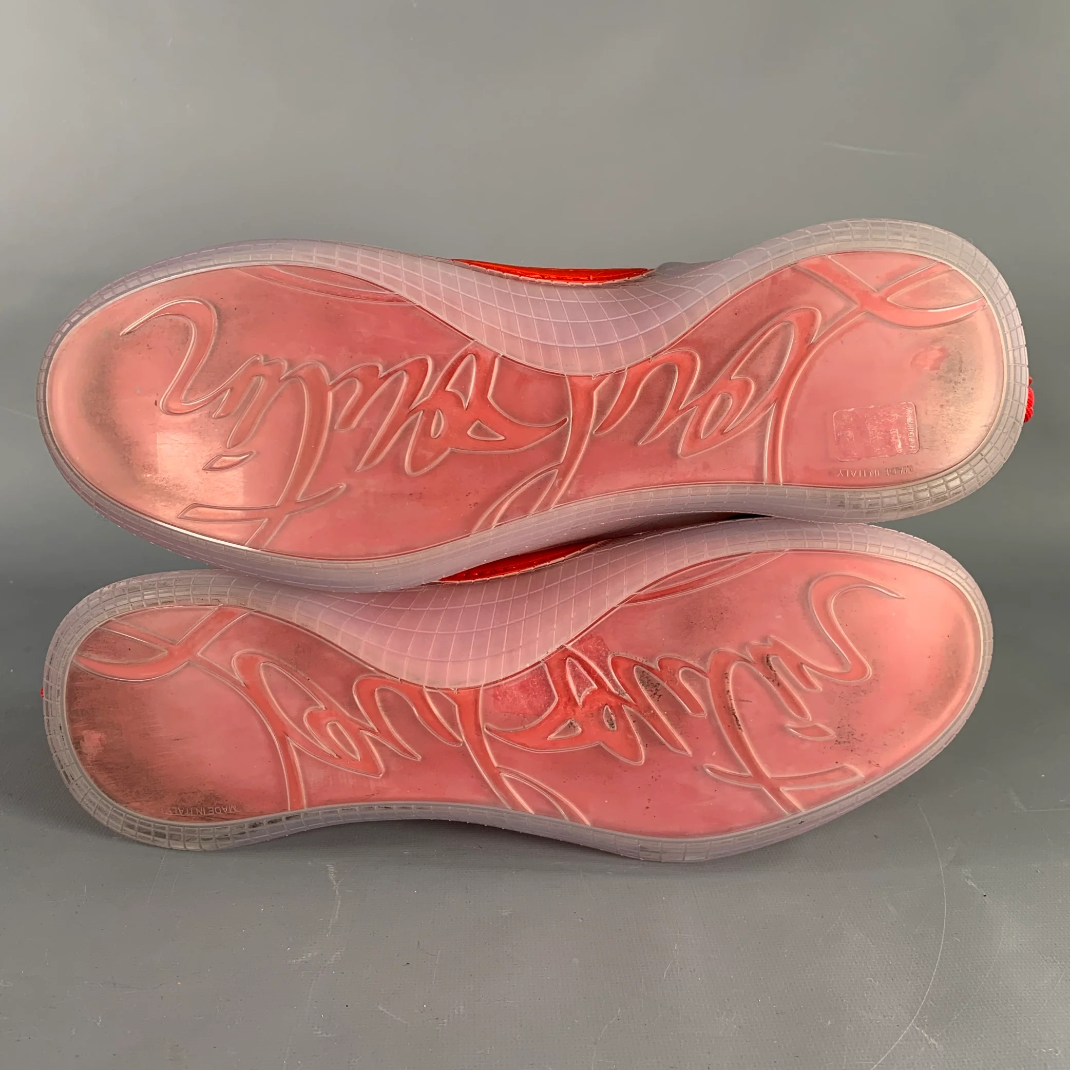 CHRISTIAN LOUBOUTIN Size 11.5 Arpoador Red Suede Low Top Sneakers - Image 6
