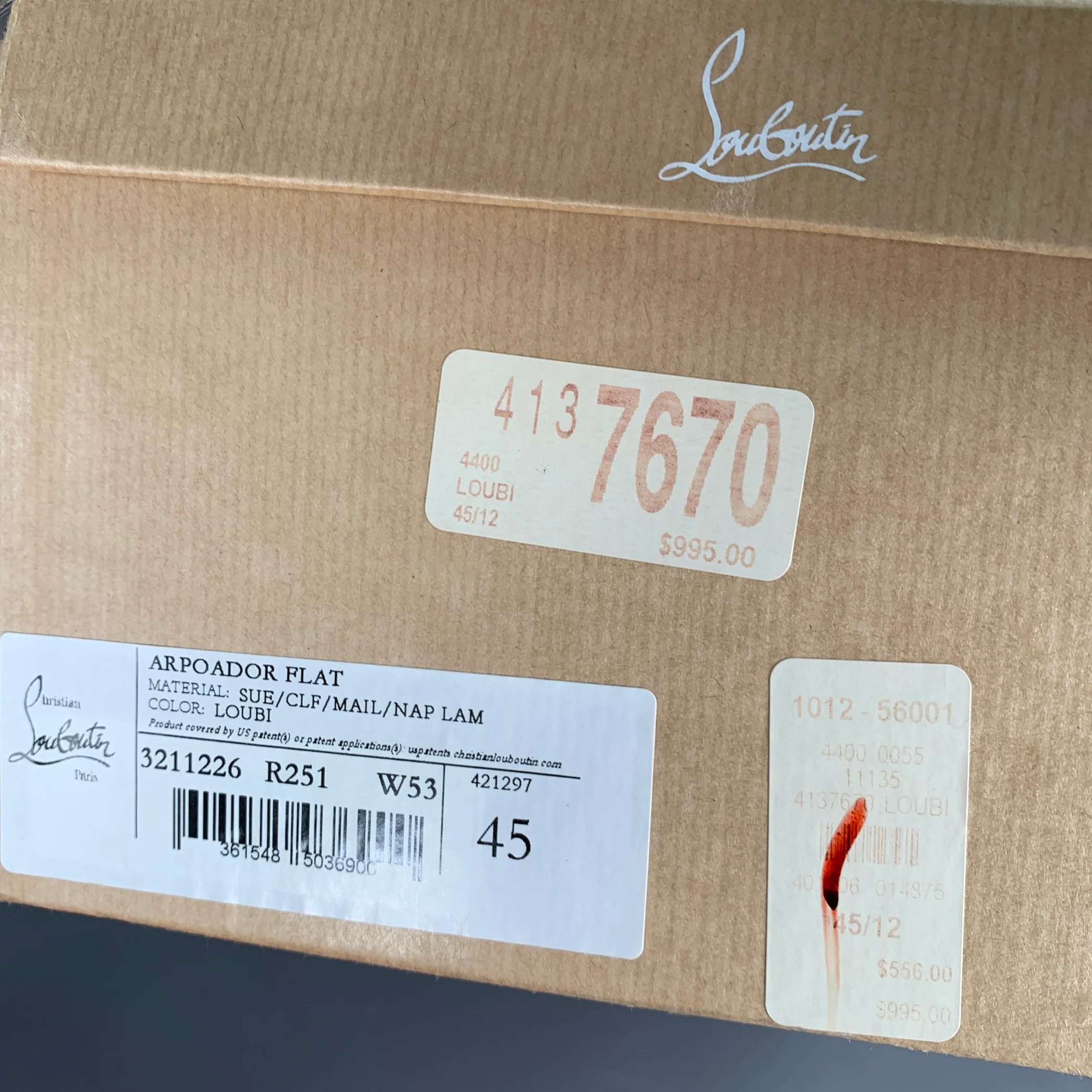 CHRISTIAN LOUBOUTIN Size 11.5 Arpoador Red Suede Low Top Sneakers - Image 8
