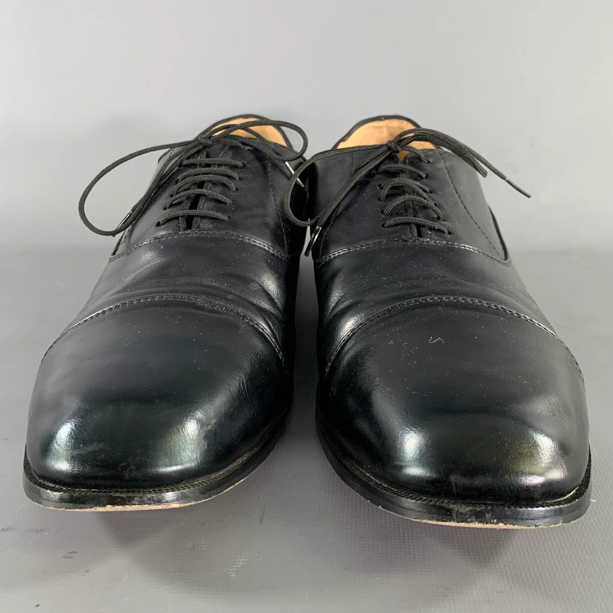 CHRISTIAN LOUBOUTIN Size 11 Black Leather Lace Up Lace Up Shoes - Image 4