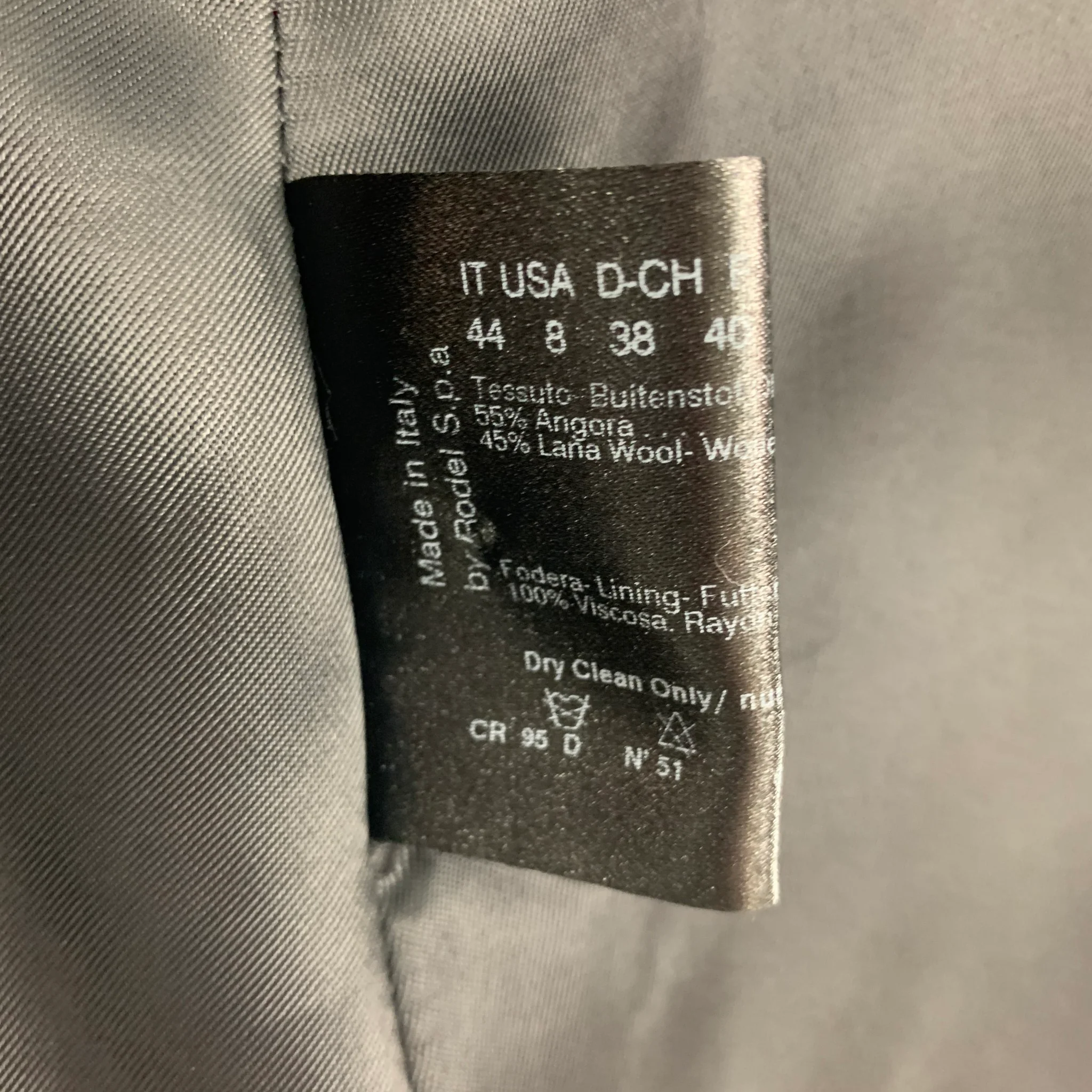 CINZIA ROCCA Size 8 Black Grey Angora Blend Zig Zag A-Line Jacket - Image 4