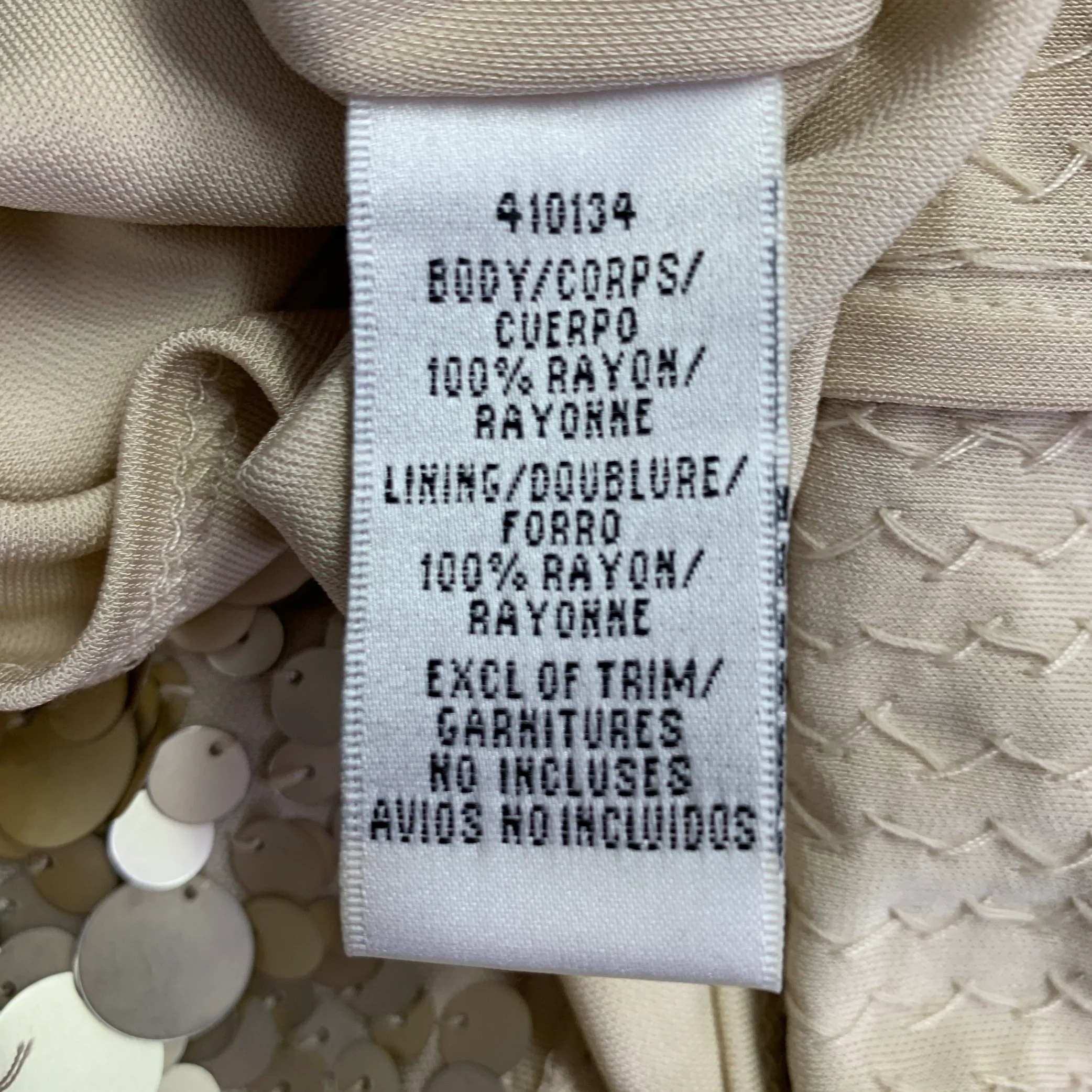 CITRINE Size M Gold Beige Rayon Payettes Camisole Dress Top - Image 6