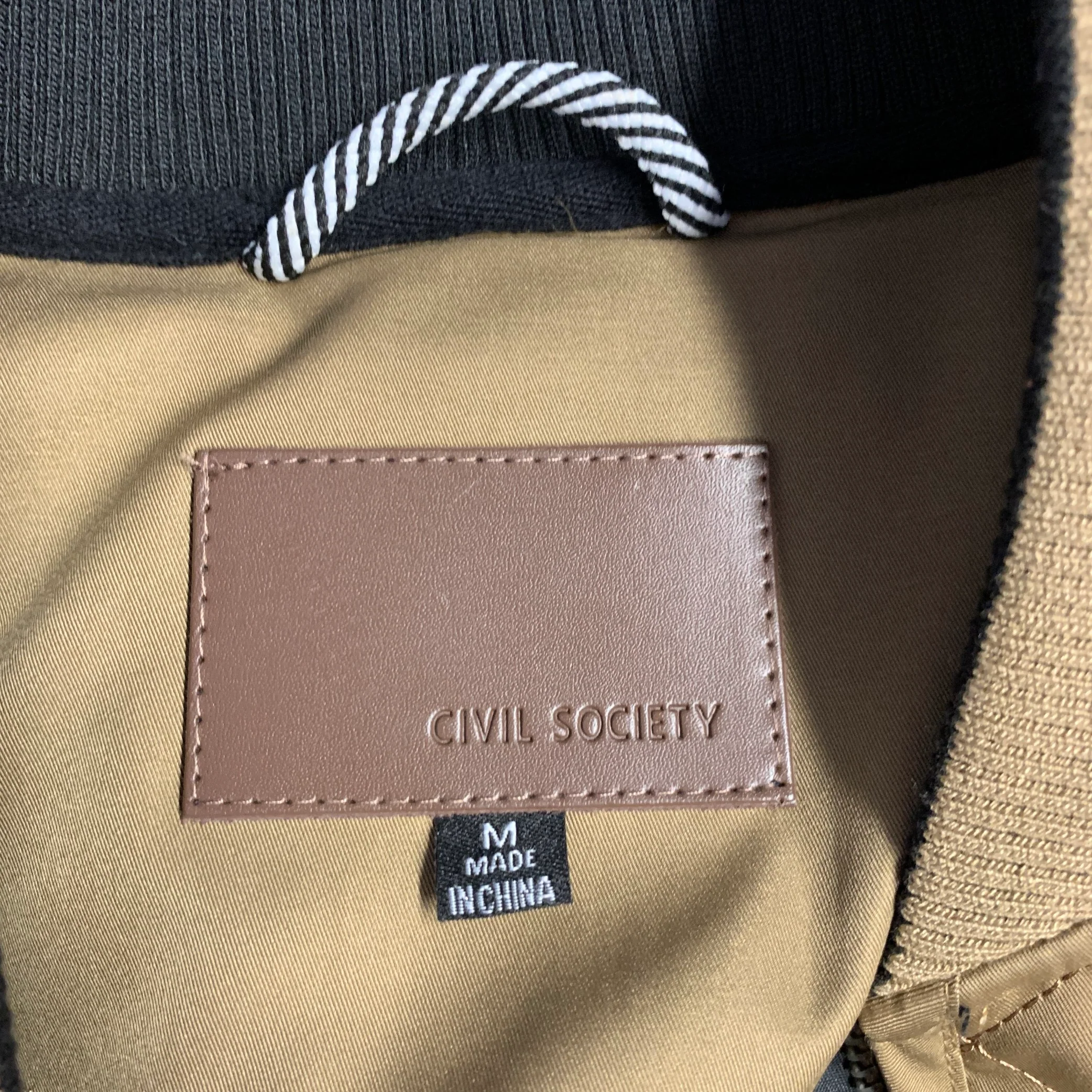 CIVIL SOCIETY Chest Size M Brown Quilted Polyester Bomber Jacket - Image 6