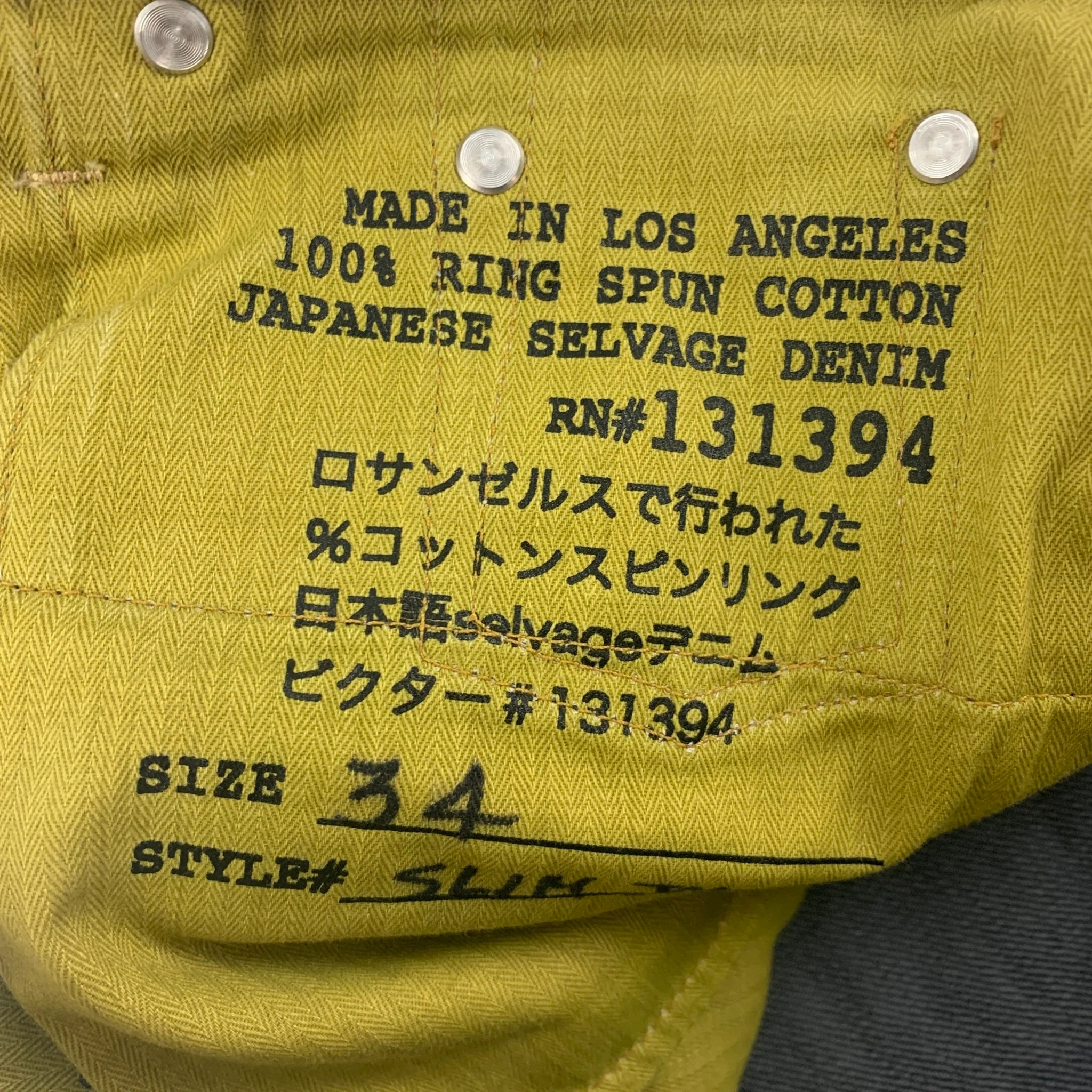 CIVILIANAIRE Size 34 Grey Japanese Selvedge Denim Jeans - Image 3
