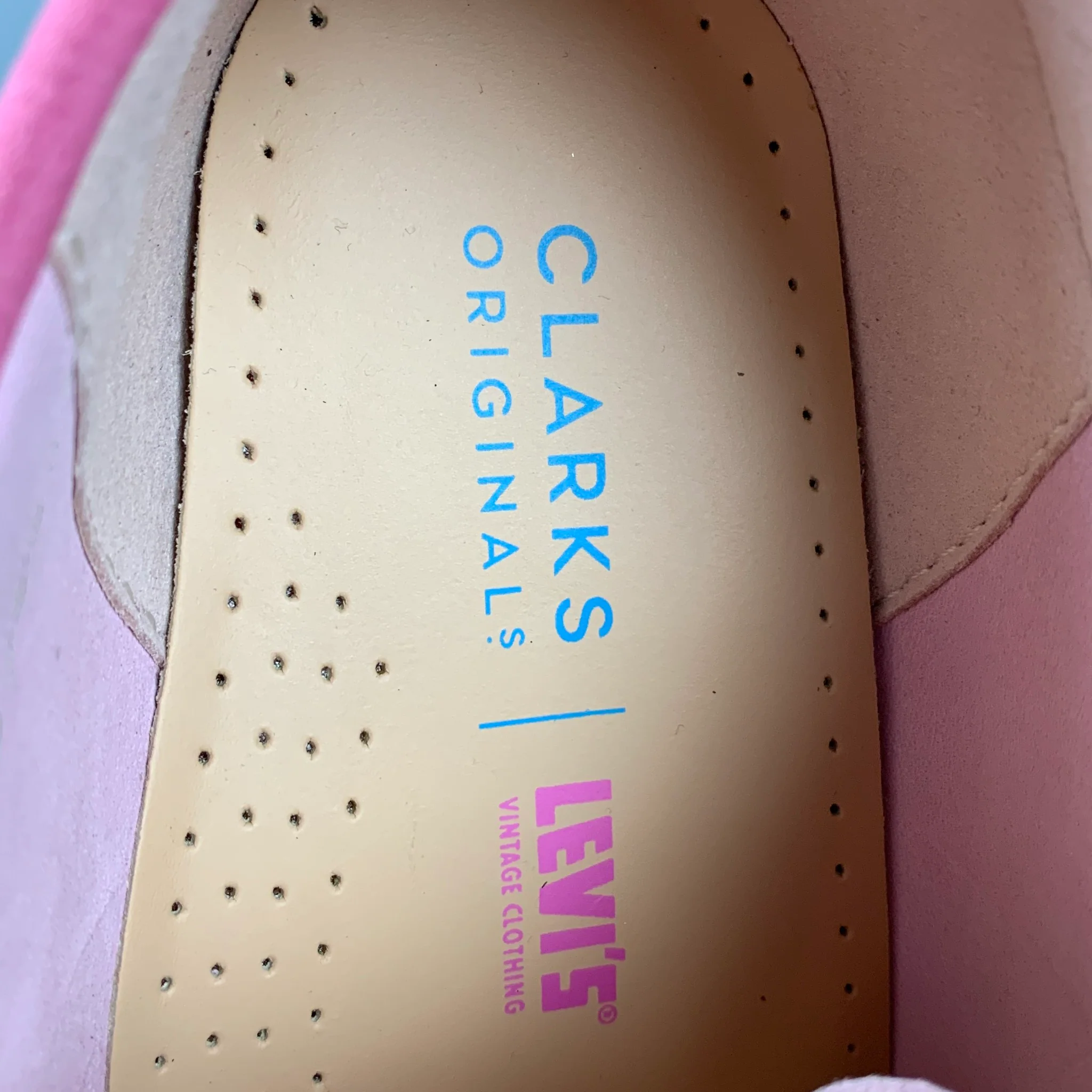 CLARKS x LEVI'S VINTAGE Size 11 Pink Suede Desert Lace Up Shoes - Image 6