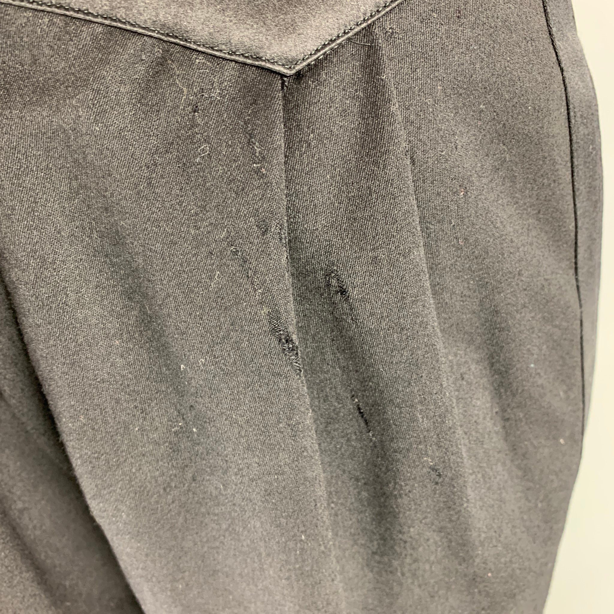CLAUDE MONTANA Size 12 Black Silk Double Breasted Pants Suit - Image 8