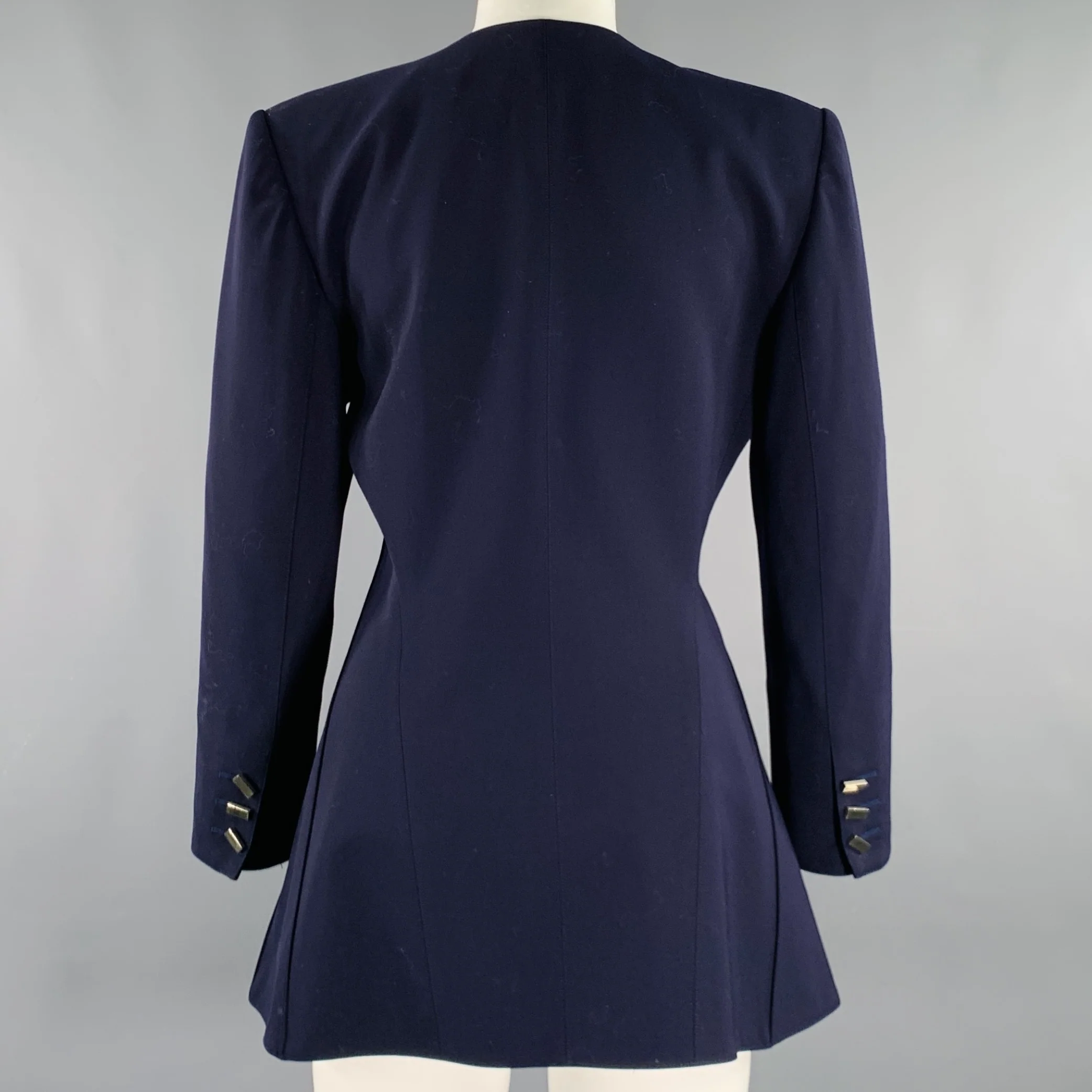 CLAUDE MONTANA Size S Purple Wool Shoulder Pads Jacket - Image 4