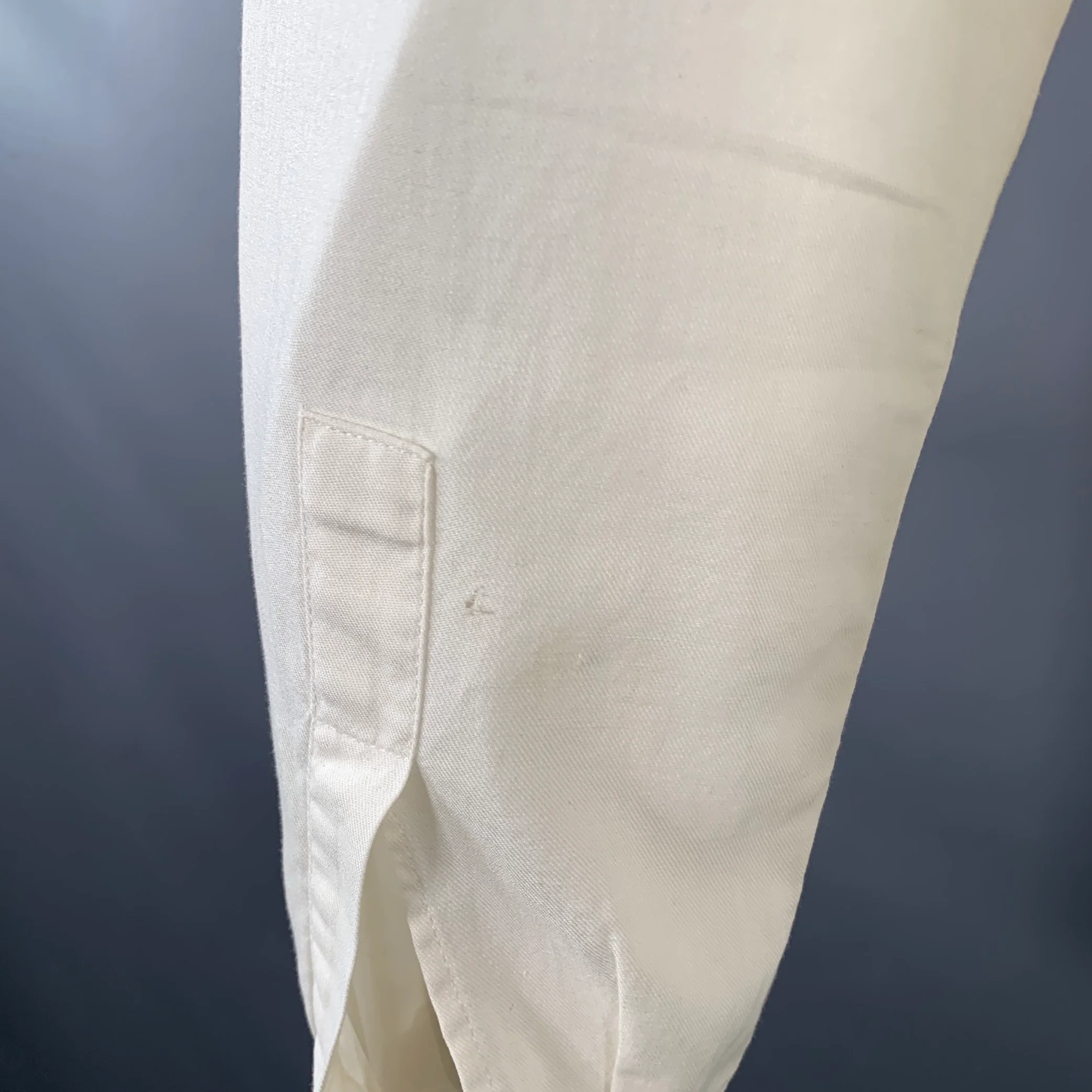 CLAUDE MONTANA Vintage Size S White Pleated Cotton Spread Collar Oversized Long Sleeve Shirt - Image 5