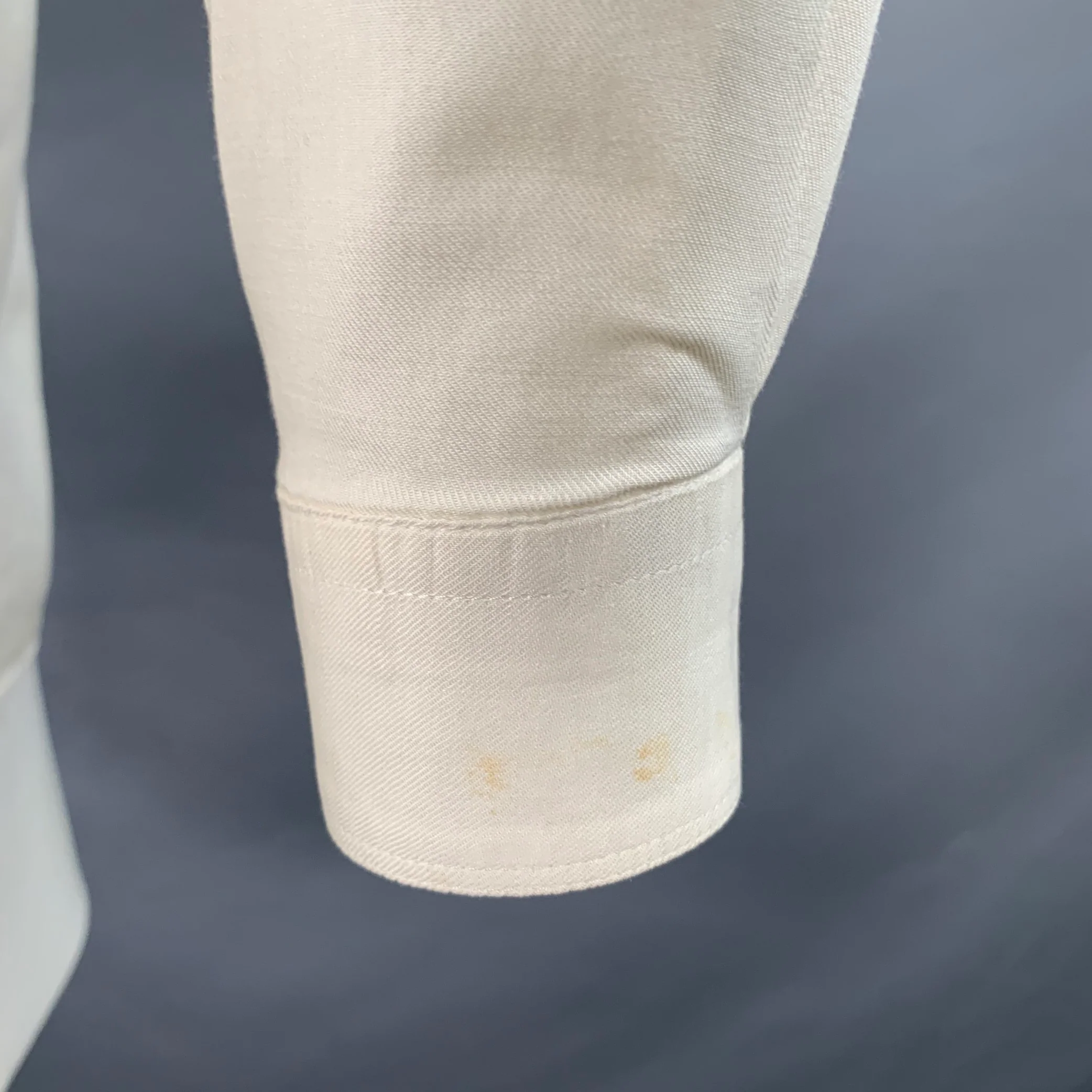 CLAUDE MONTANA Vintage Size S White Pleated Cotton Spread Collar Oversized Long Sleeve Shirt - Image 7